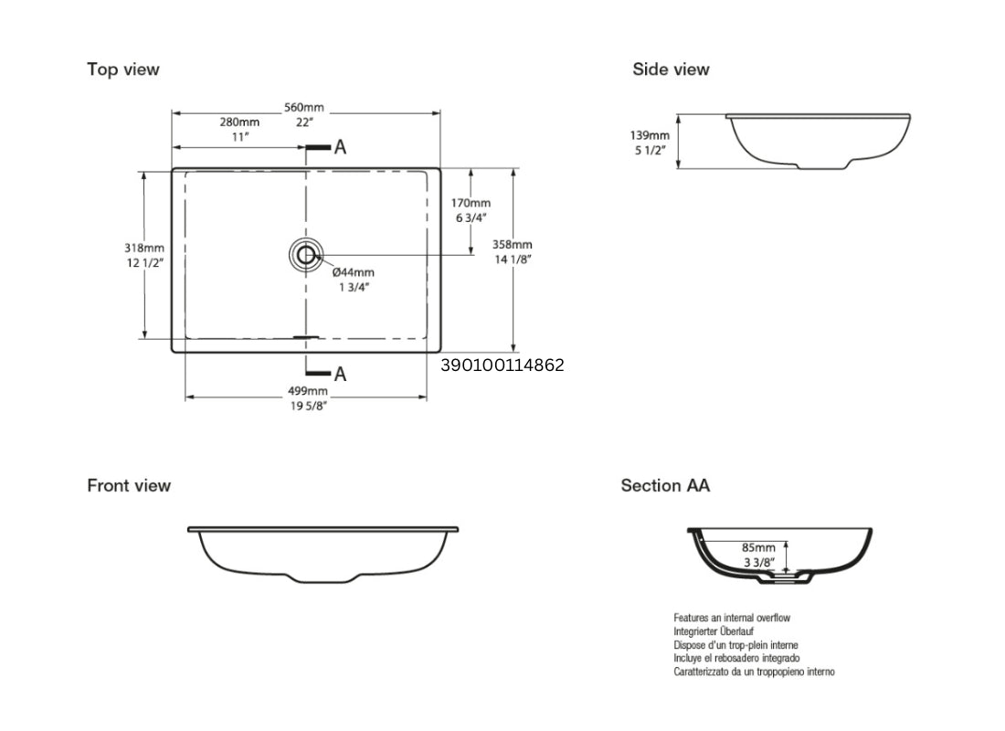Kaldera 56 Undermount Basin