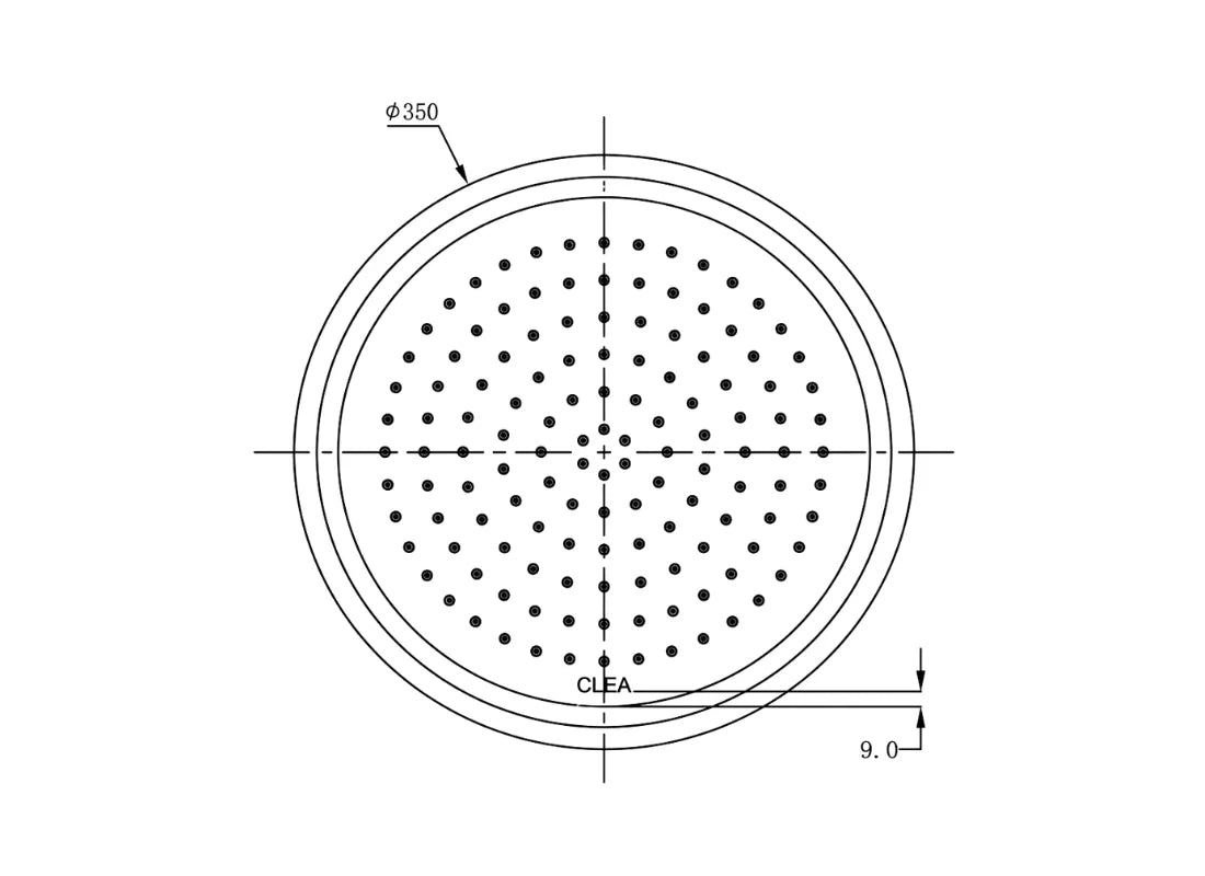CLEA 350mm Stainless Steel Ceiling Shower Head with LED Light, Brushed Rose Gold