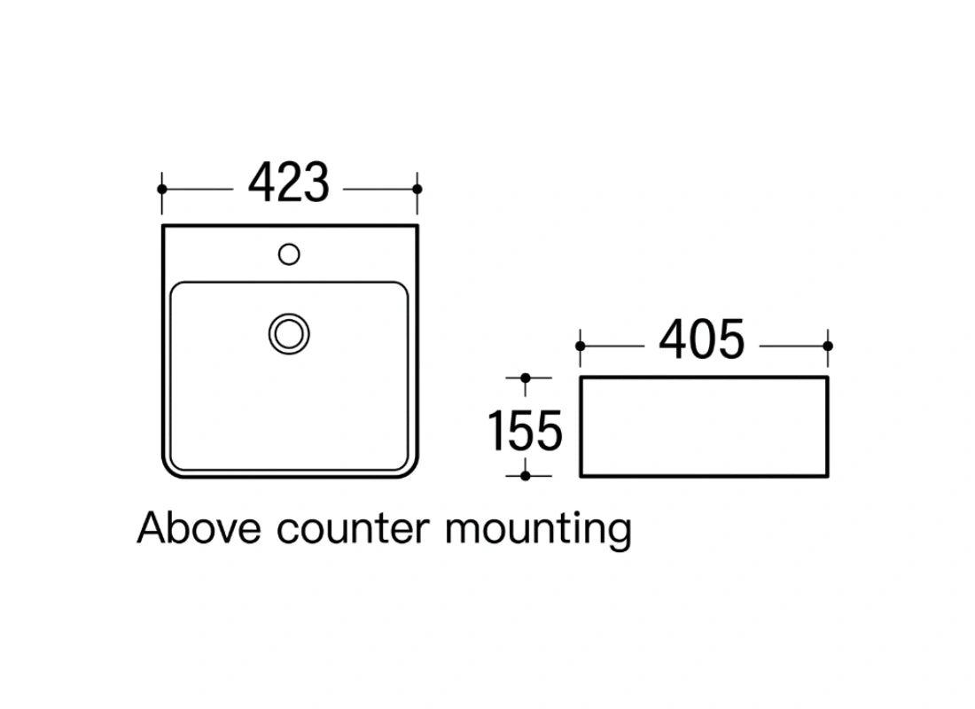 CLEA Countertop Art Basin with One Tap Hole 42cm 8179C