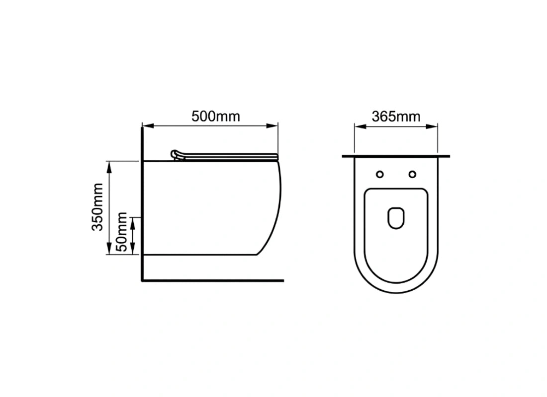 CLEA AXIS DUO Rimless Wall Hung WC with UF Seat & Fixing Screw W916