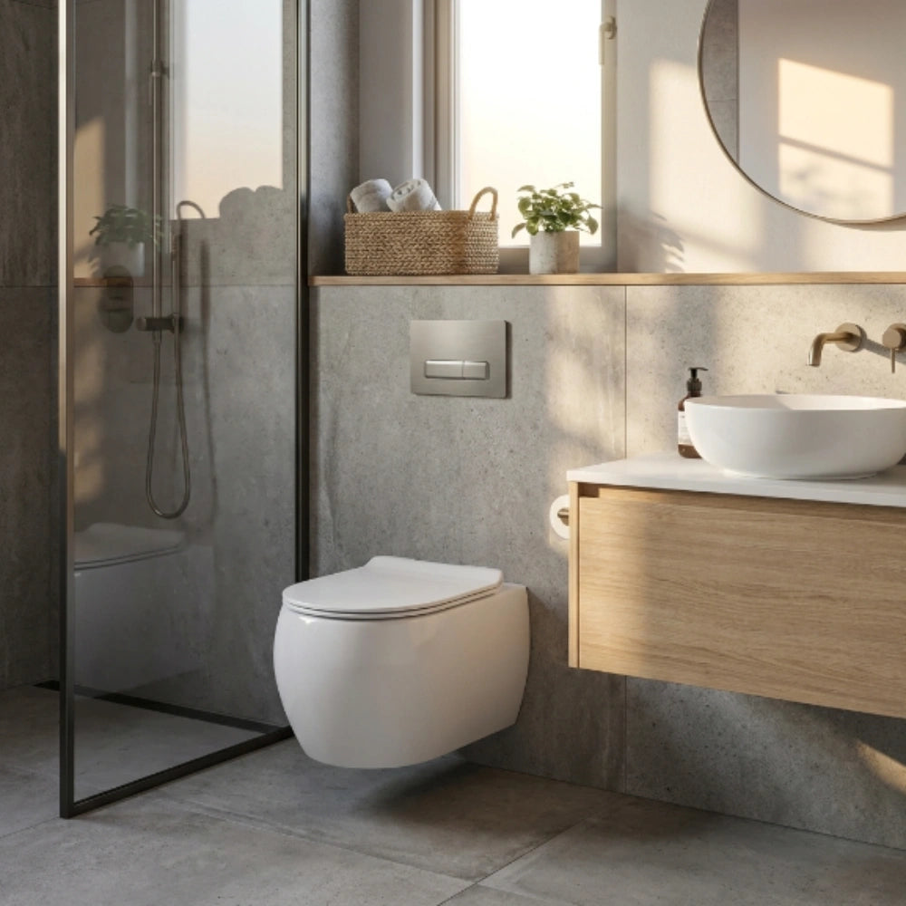 CLEA AXIS DUO Rimless Wall Hung WC with UF Seat & Fixing Screw W916