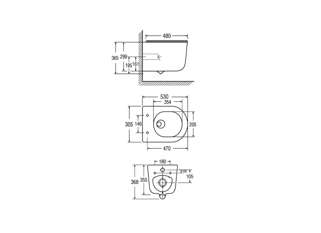 CLEA INTEGRA Rimless Wall Hung WC with UF Seat & Fixing Screw W923