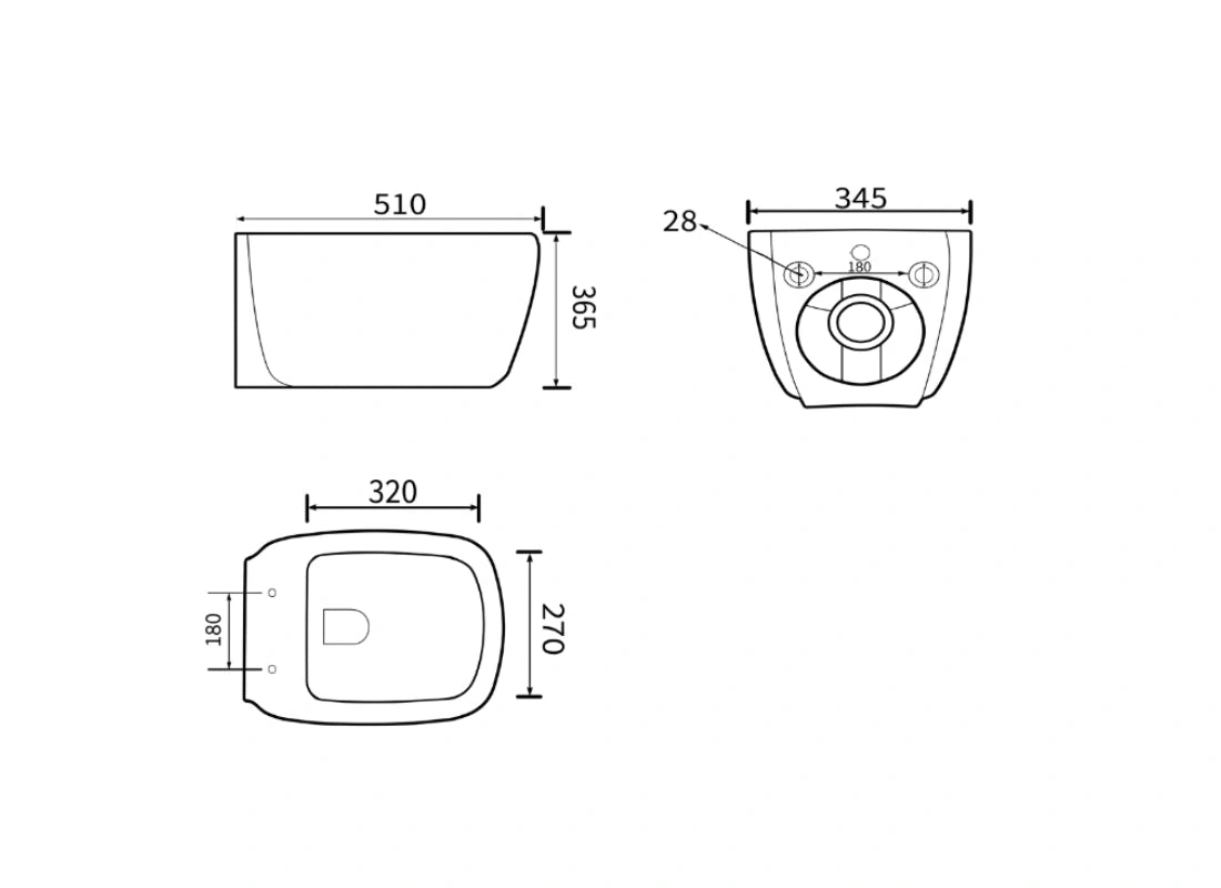 CLEA VERONA TORNADO Wall Hung WC with UF Seat & Fixing Screw W2403