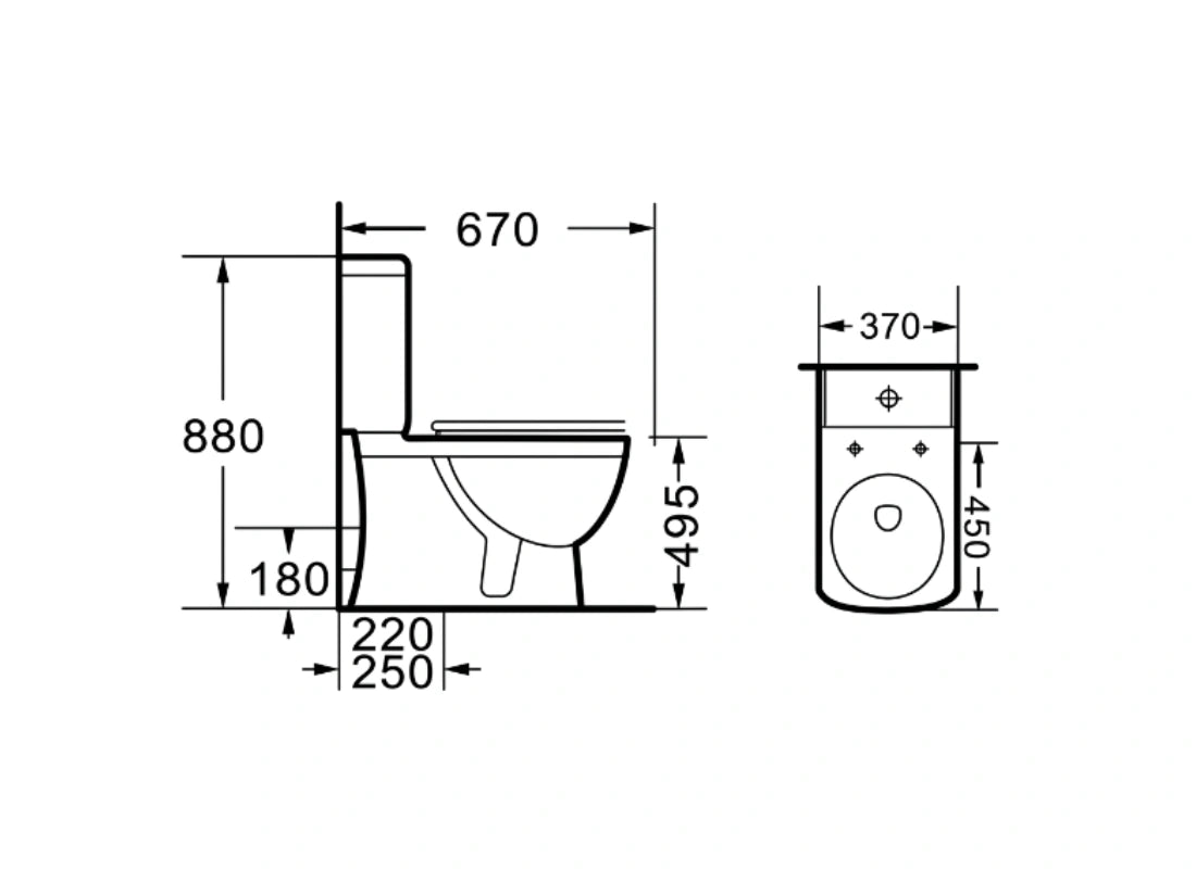 CLEA ESSENCE Rimless Handicap WC S-Trap with UF Seat 2671H