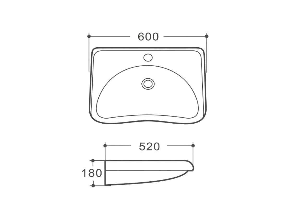 CLEA FIRENZA Handicap Basin H003 600 × 520 × 180mm