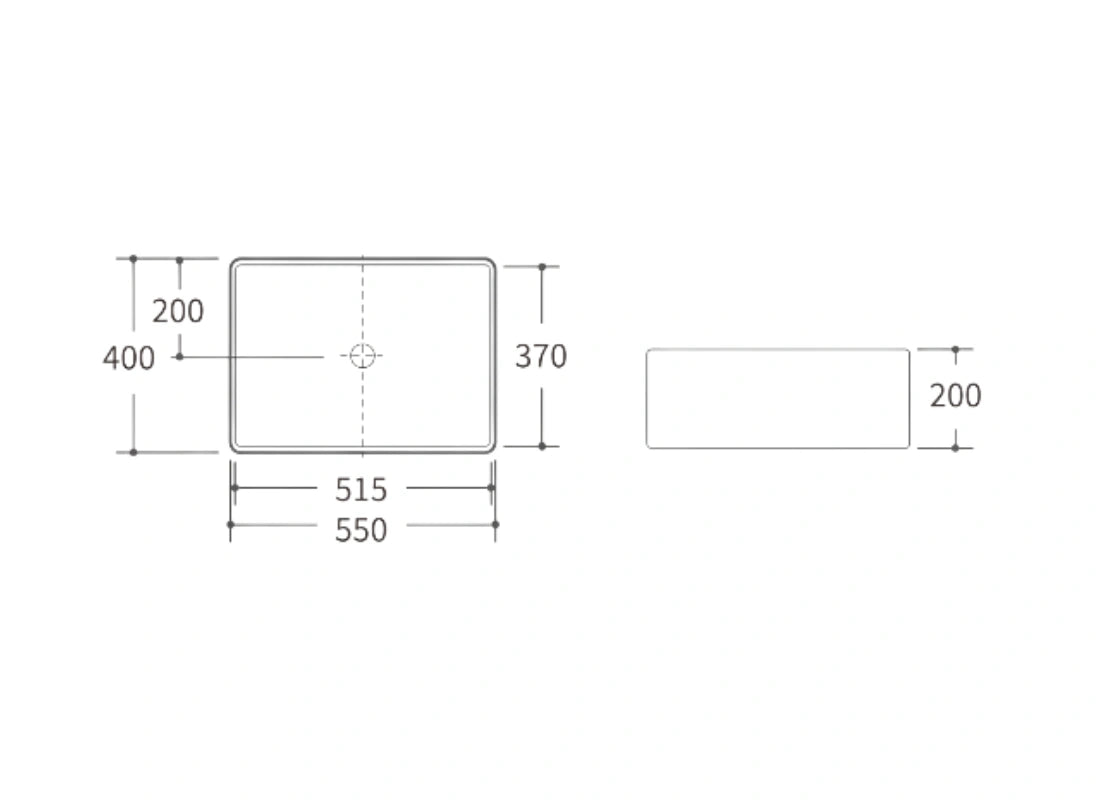 CLEA Kitchen Sink D385 550 × 400 × 200mm - White