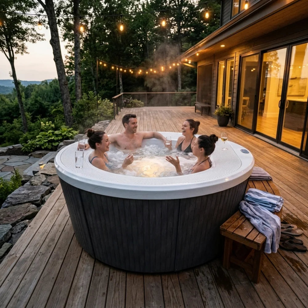 CLEA Thermea Grand Spa 6-Seater Outdoor Jacuzzi with 41 Massage Jets,