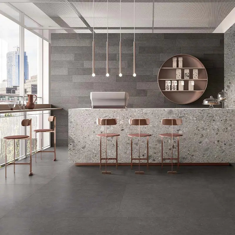 Italy Floor Tiles Italgraniti Silver Grain Dark