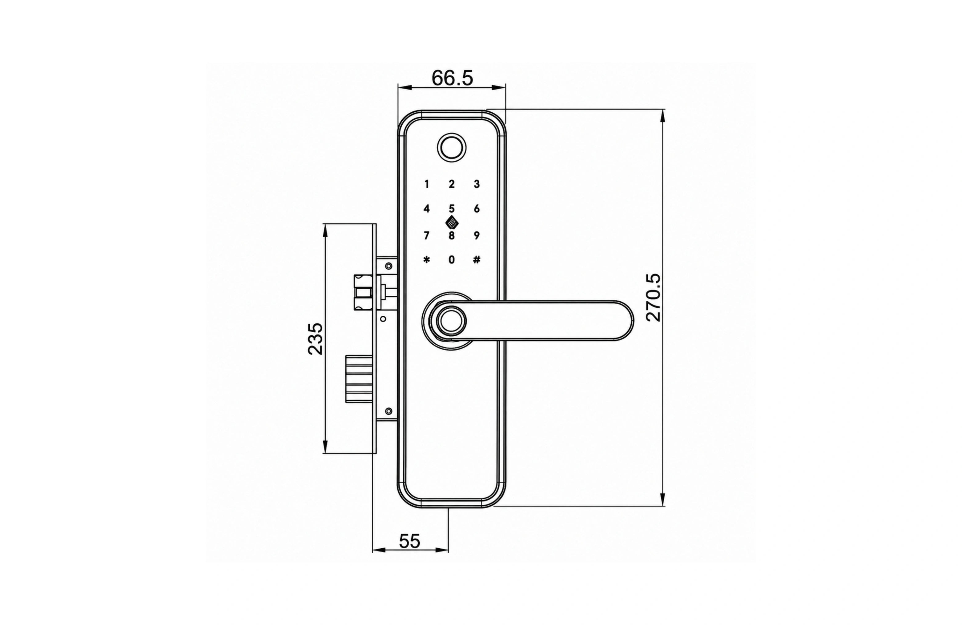 Cassario City Digital Smart Lock with Camera View, Mobile Application, Fingerprint, Password, Cards and Keys