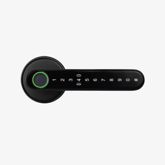 Cassario Urban Digital Smart Lock with Biometric Finger Scanner, Code Lock, Cards and Keys, Black