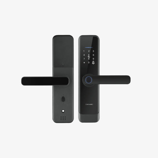 Cassario Neom Digital Smart Lock with Mobile Application, Fingerprint, Password, Cards and Keys, Black