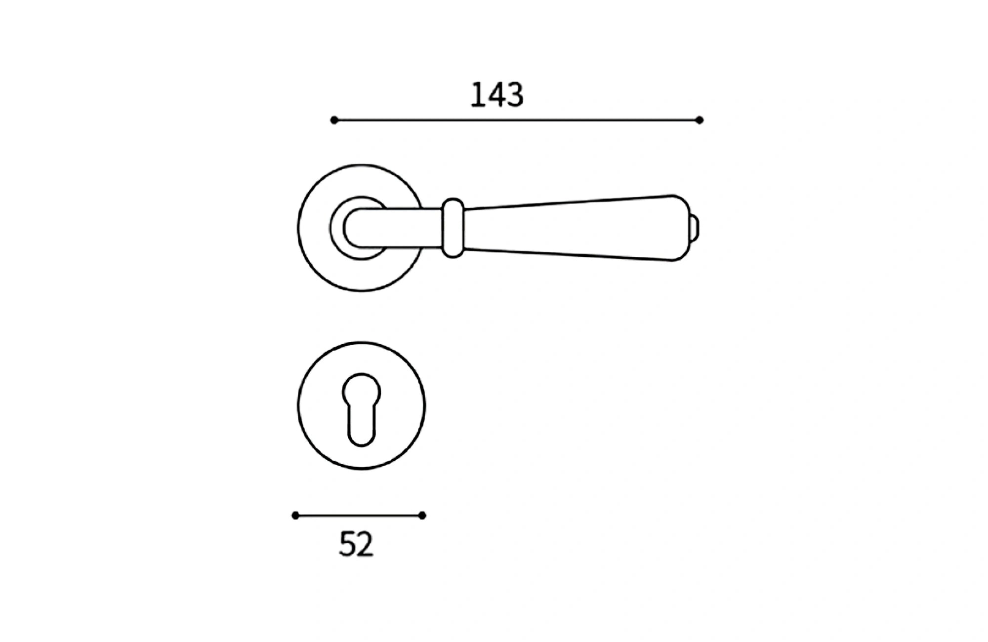 Victoria Lever Handle on Round Rose & Cylinder Escutcheon