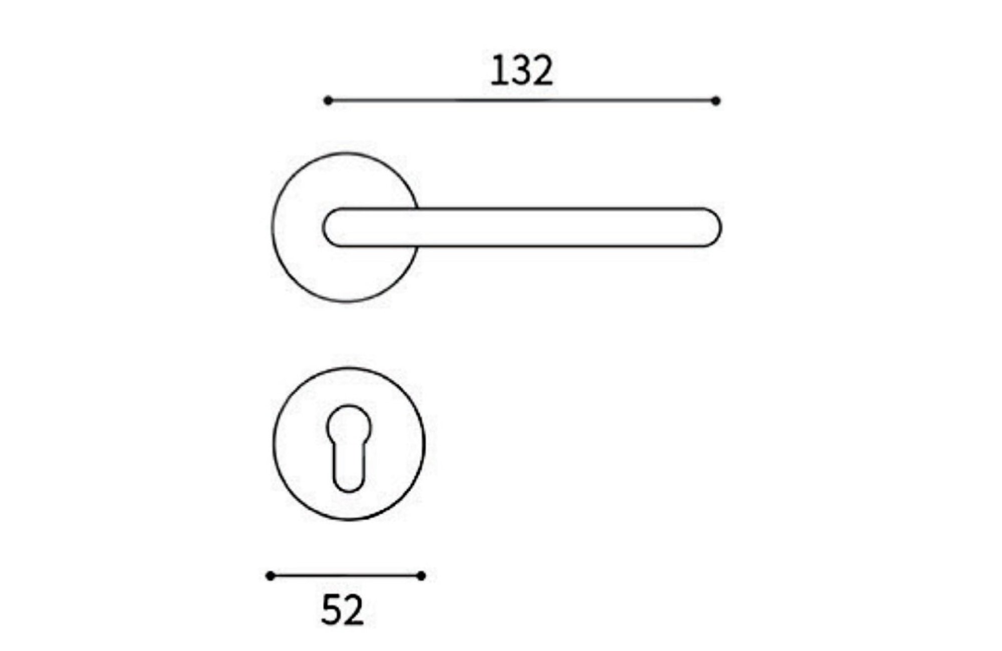 Ultra Solid Lever Handle on Round Rose & Cylinder Escutcheon