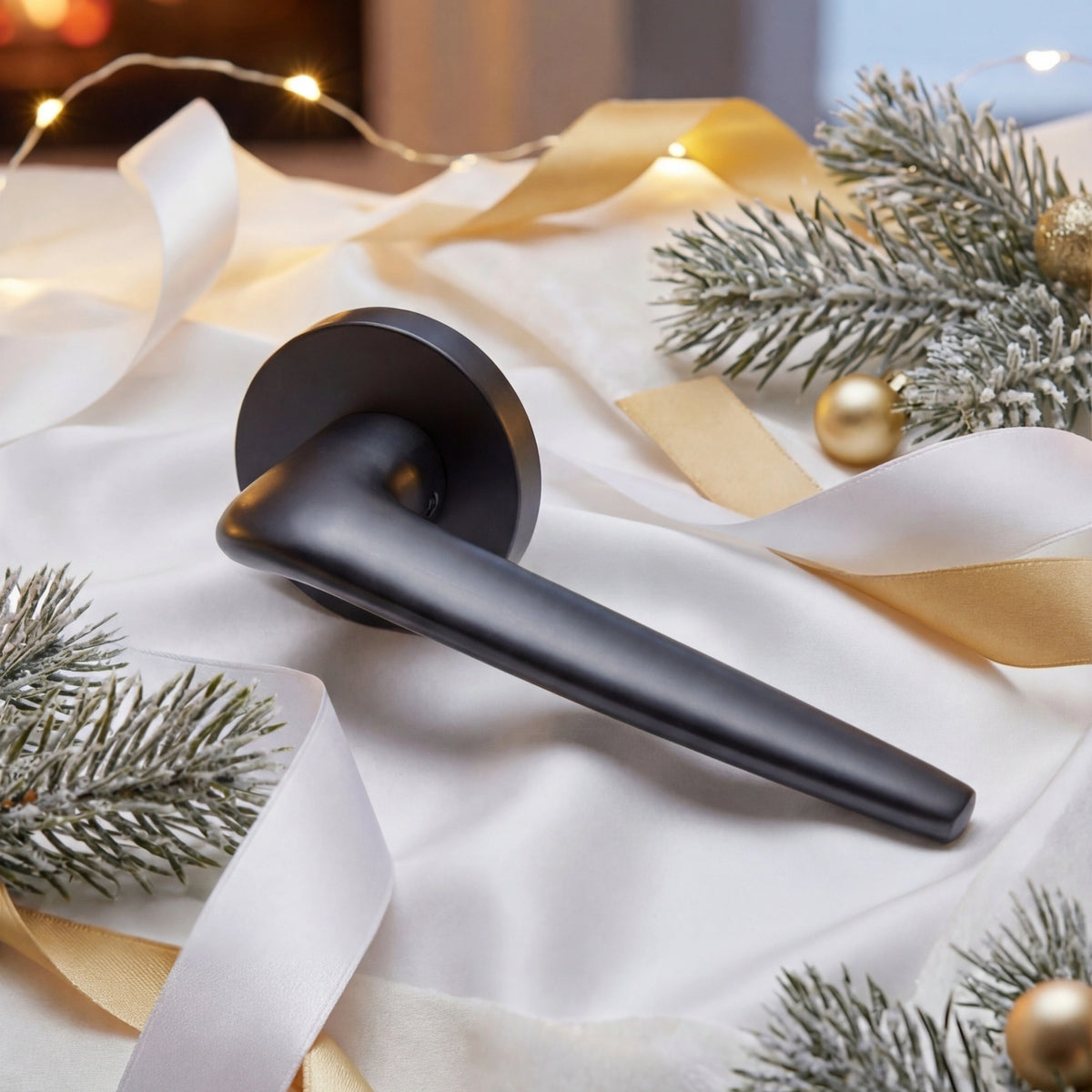 Ocean Handle Ocean Lever Handle on Round Rose & Cylinder Escutcheon – Casa Milano
