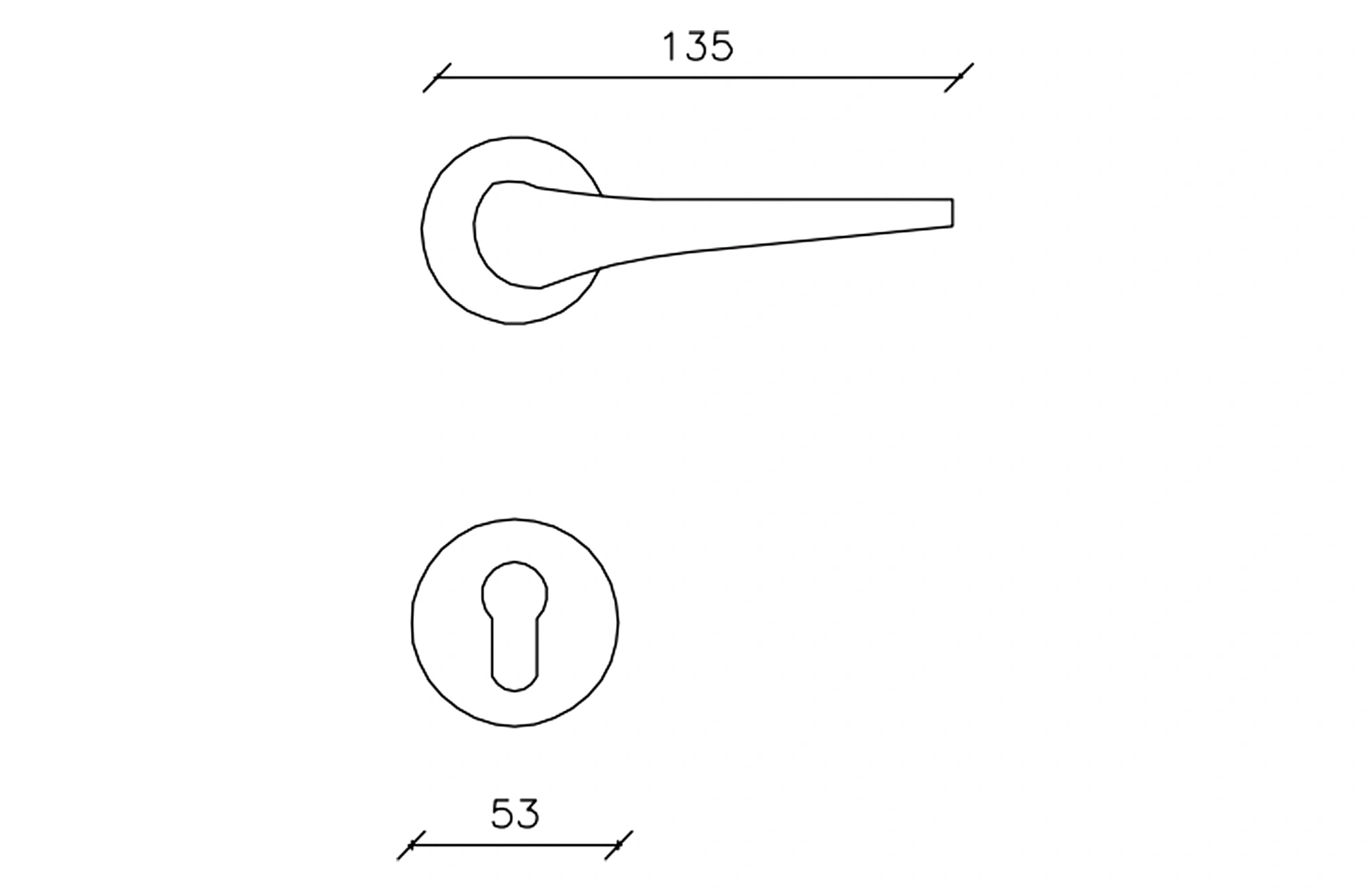 Cielo Lever Handle on Round Rose & Cylinder Escutcheon