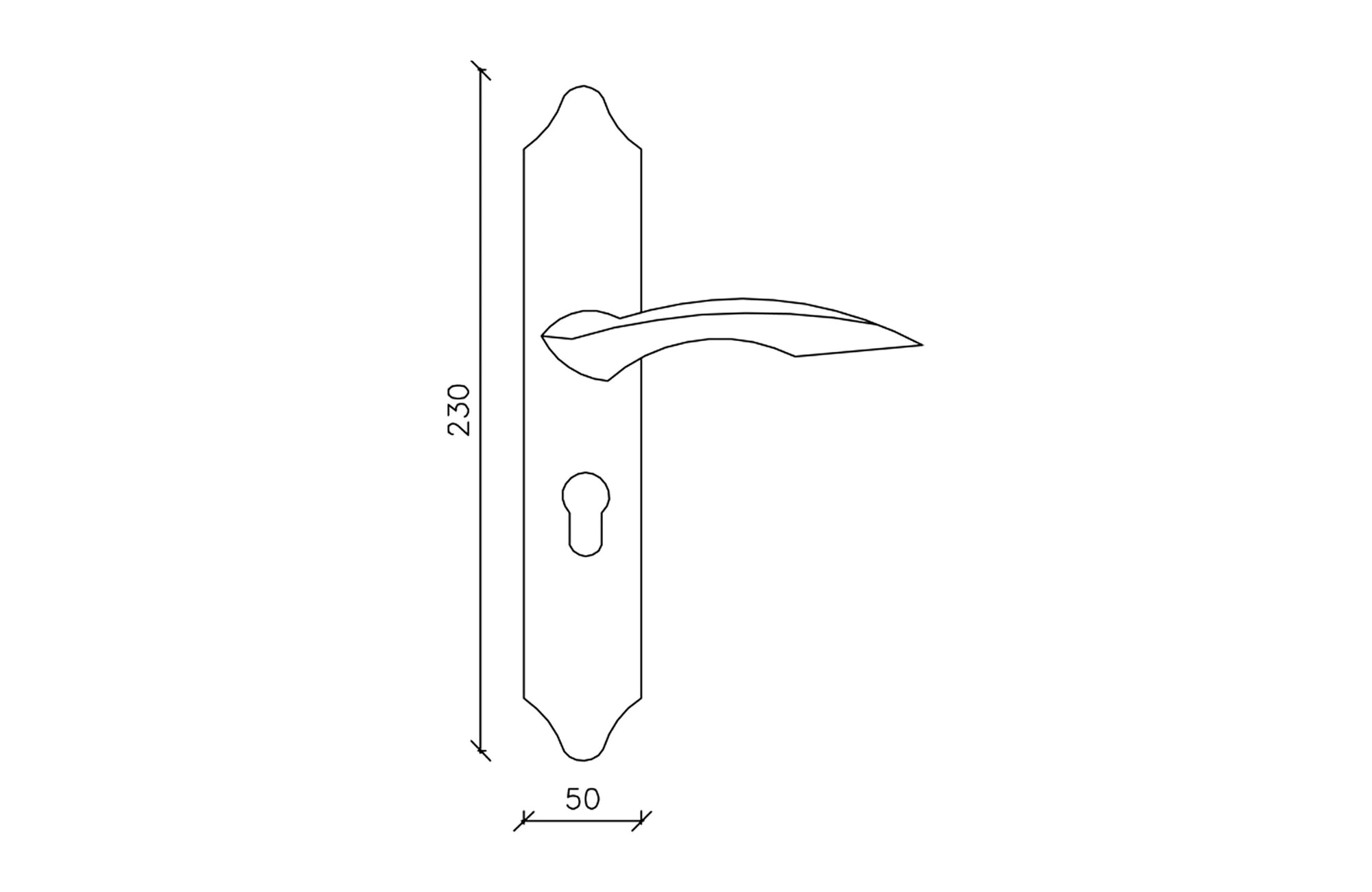 Giorgia Lever Handle on Cylinder Plate