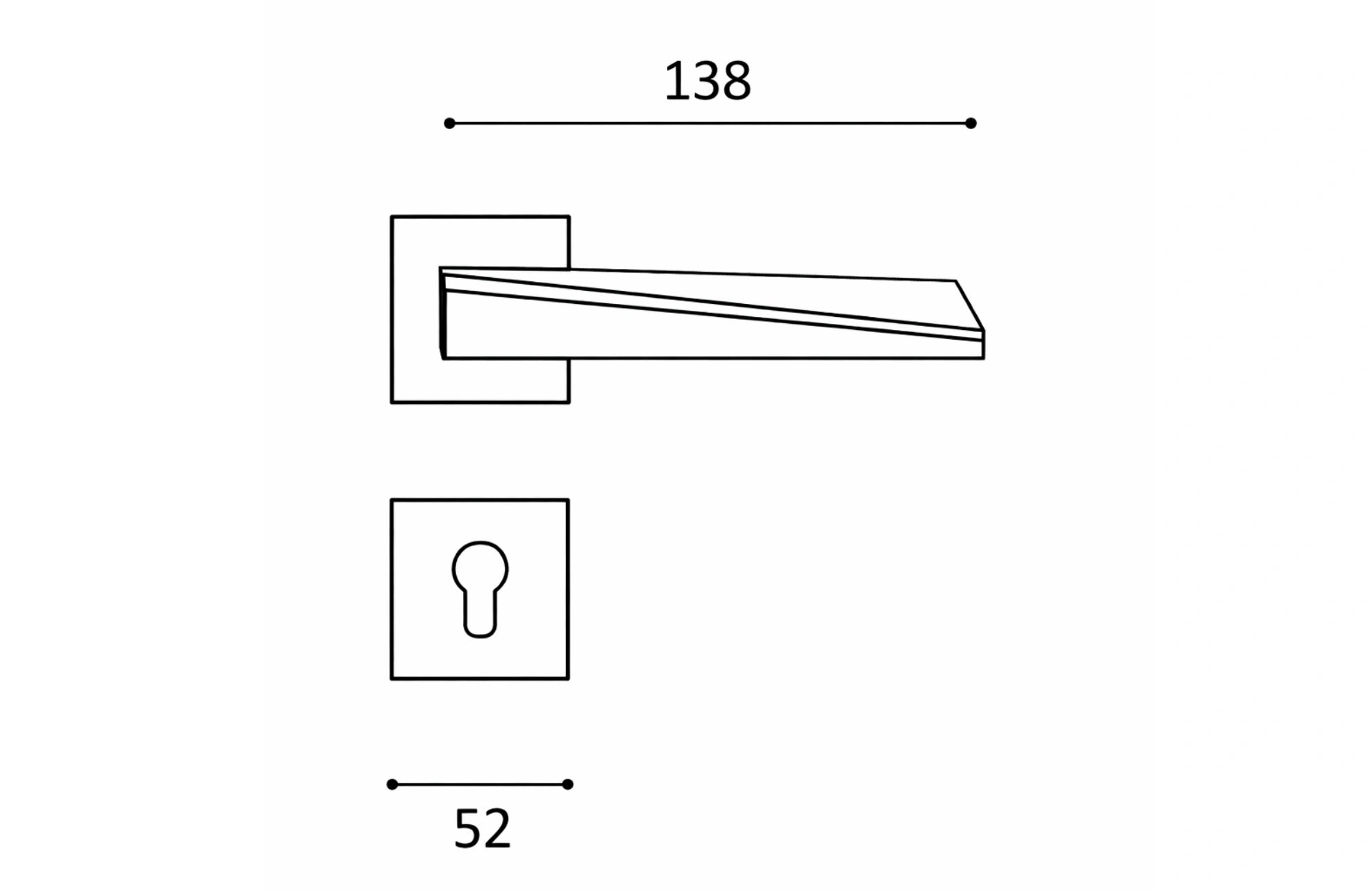 Tria Lever Handle on Round Rose & Cylinder Escutcheon