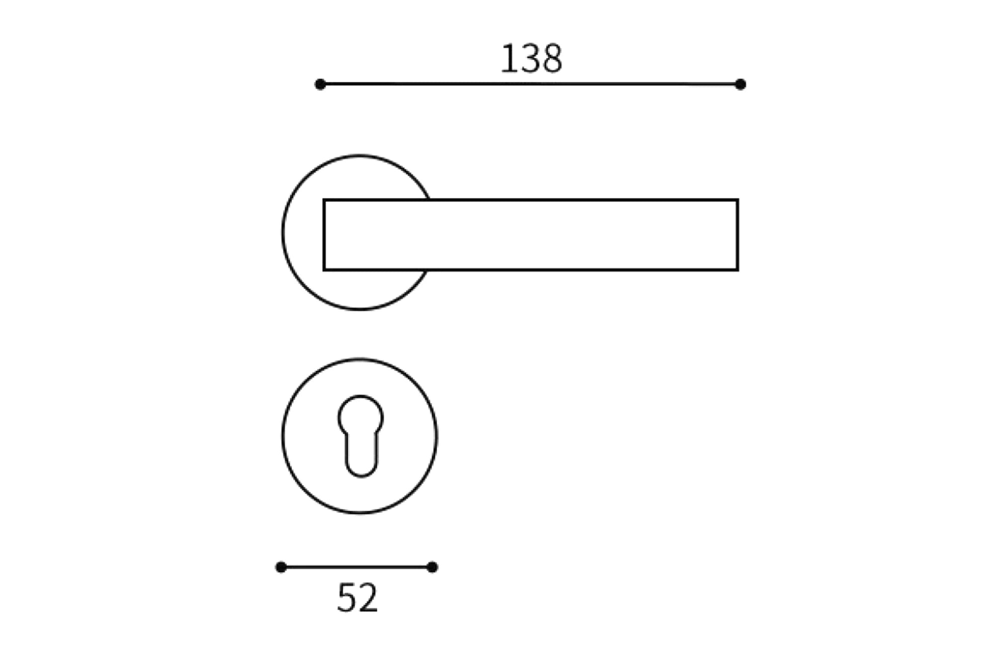 Agata Lever Handle on Round Rose & Cylinder Escutcheon