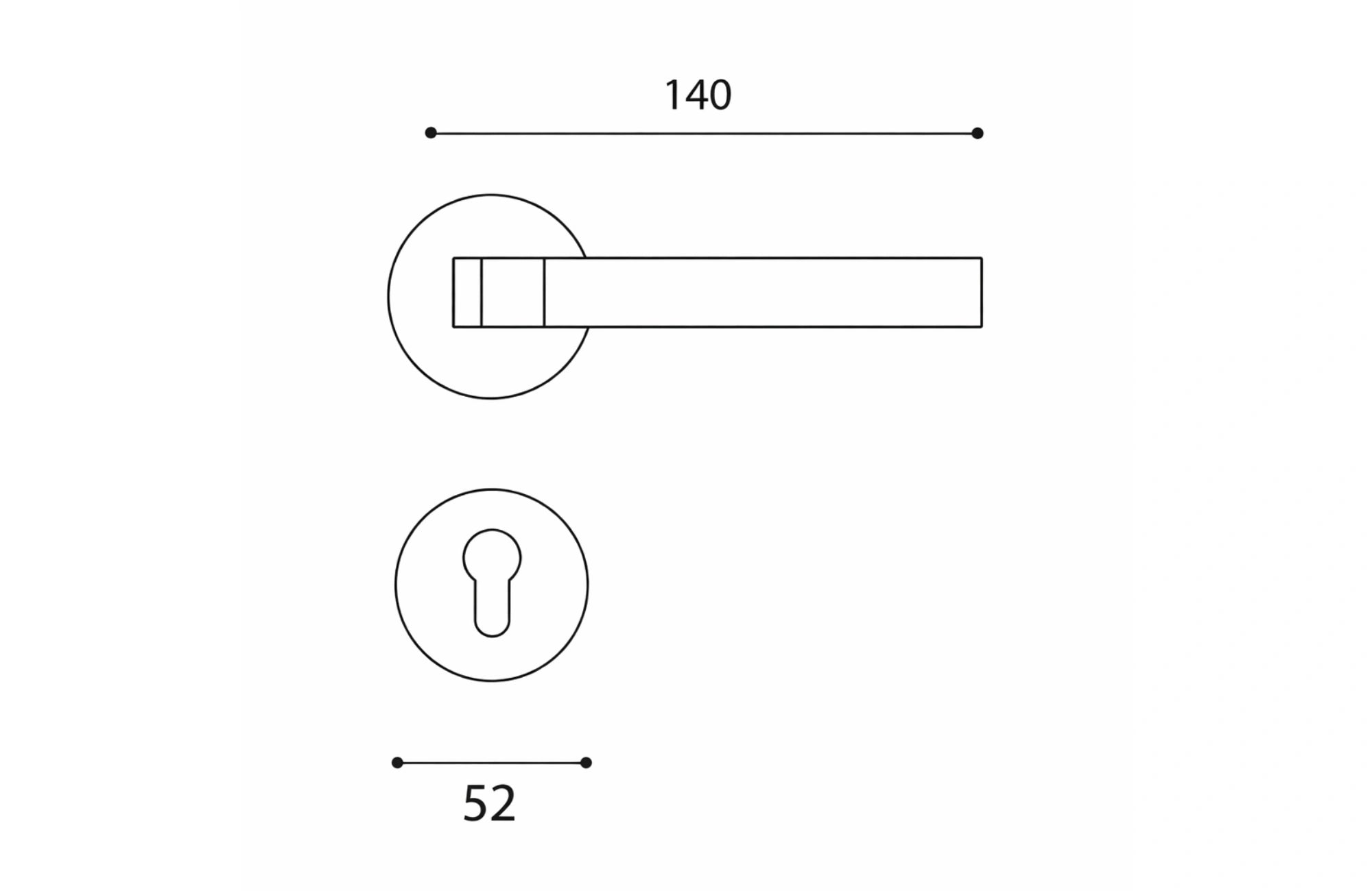 Burberry Lever Handle on Round Rose & Cylinder Escutcheon