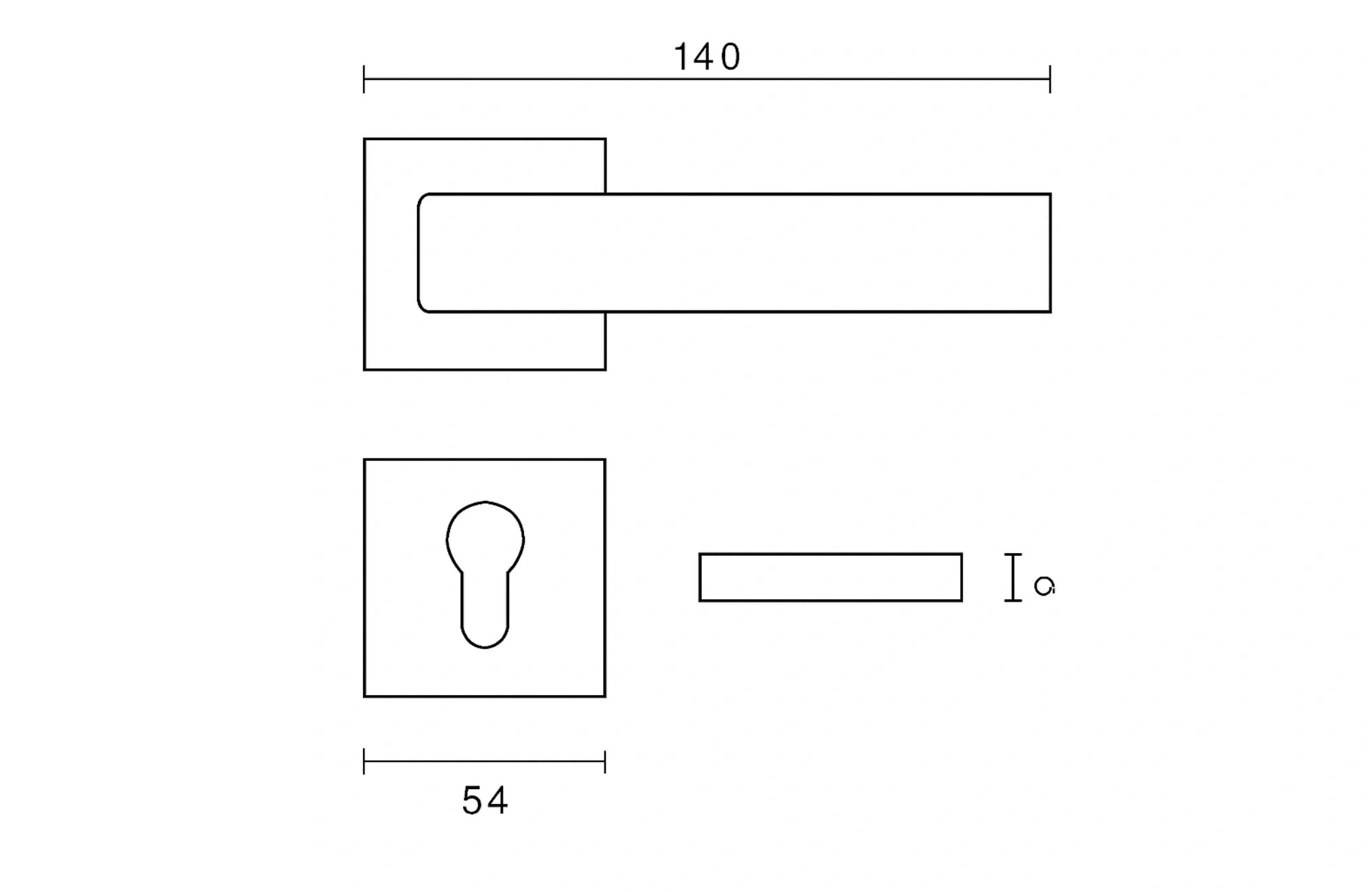Sapphire Lever Handle on Round Rose & Cylinder Escutcheon