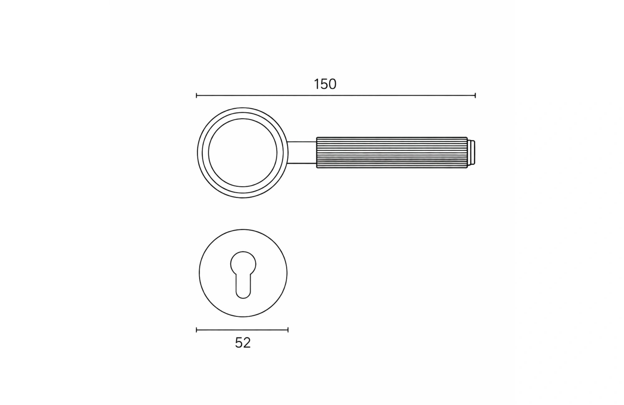 Ruby Lever Handle on Round Rose and Cylinder Escutcheon