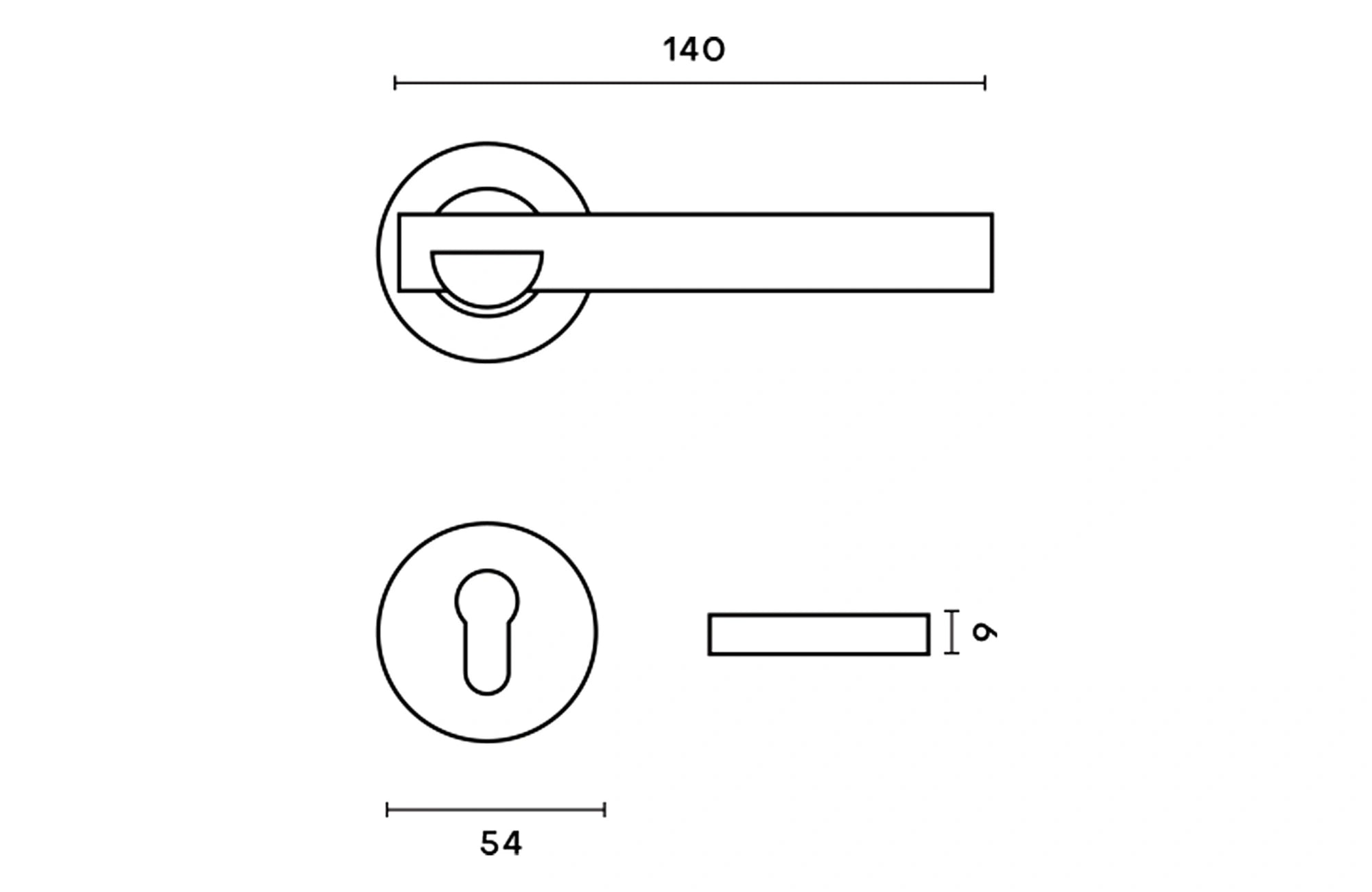 Eros Lever Handle on Round Rose & Cylinder Escutcheon