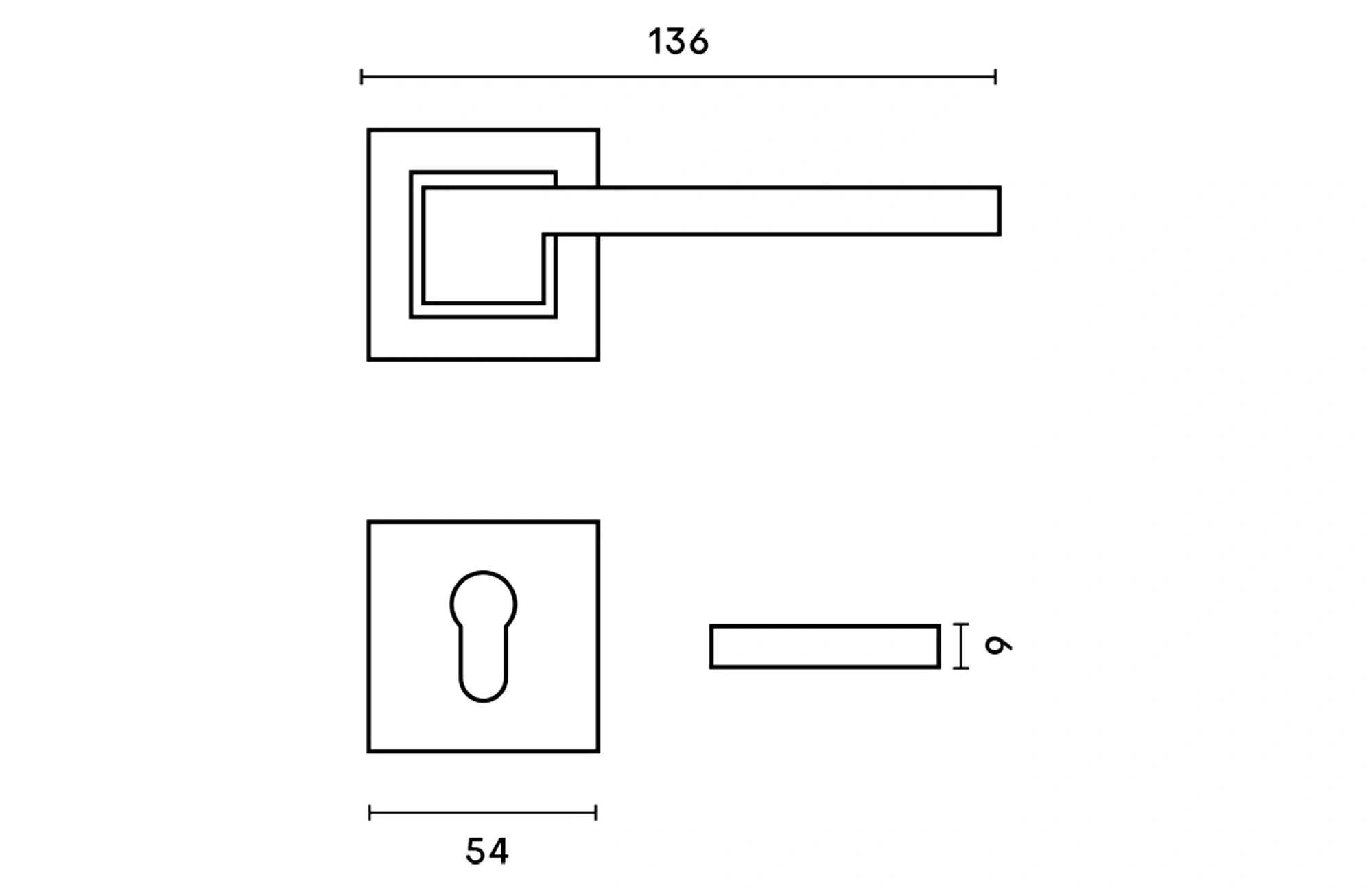 Elle Lever Handle on Round Rose & Cylinder Escutcheon