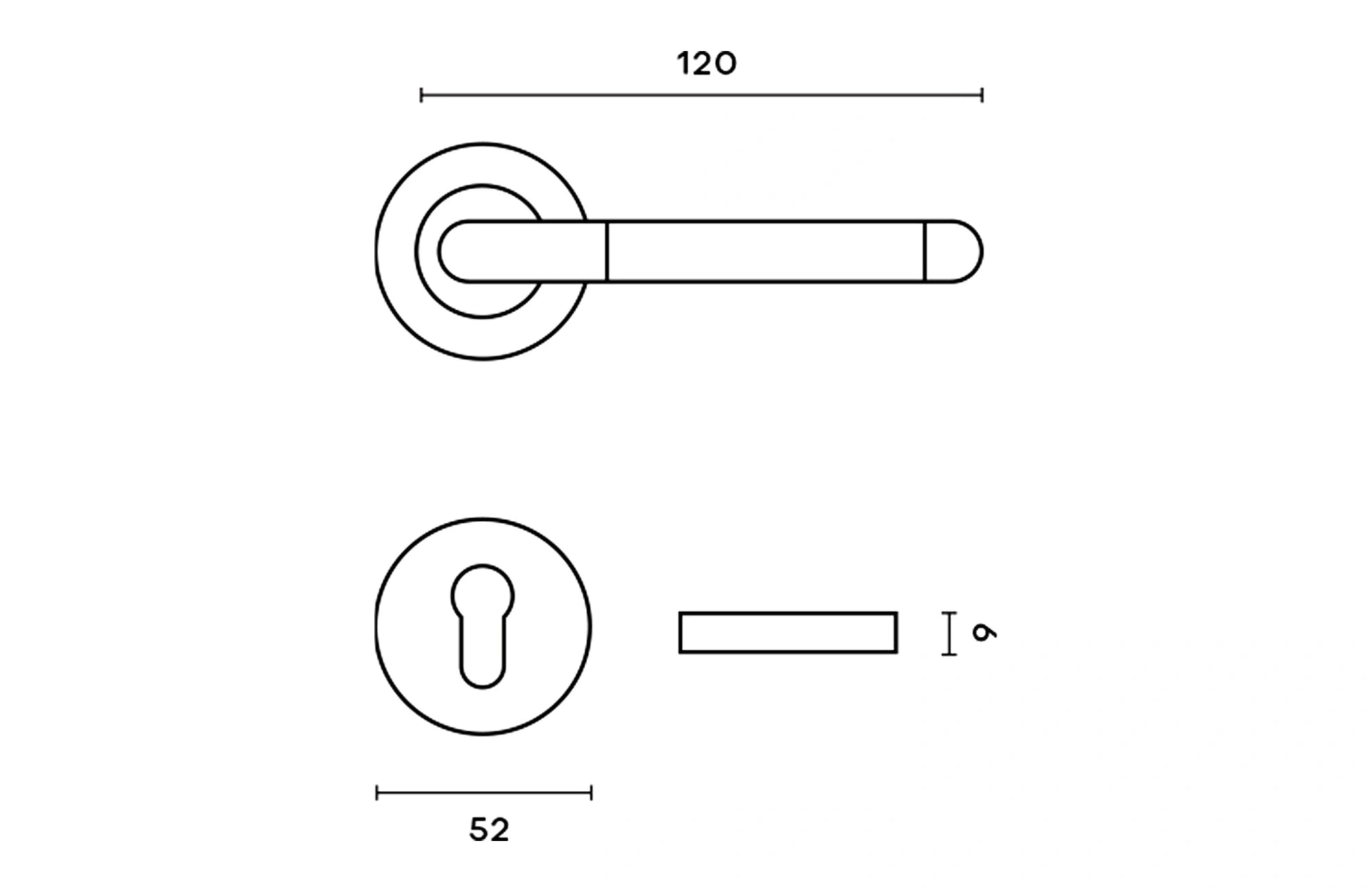 Duo Lever Handle on Round Rose & Cylinder Escutcheon