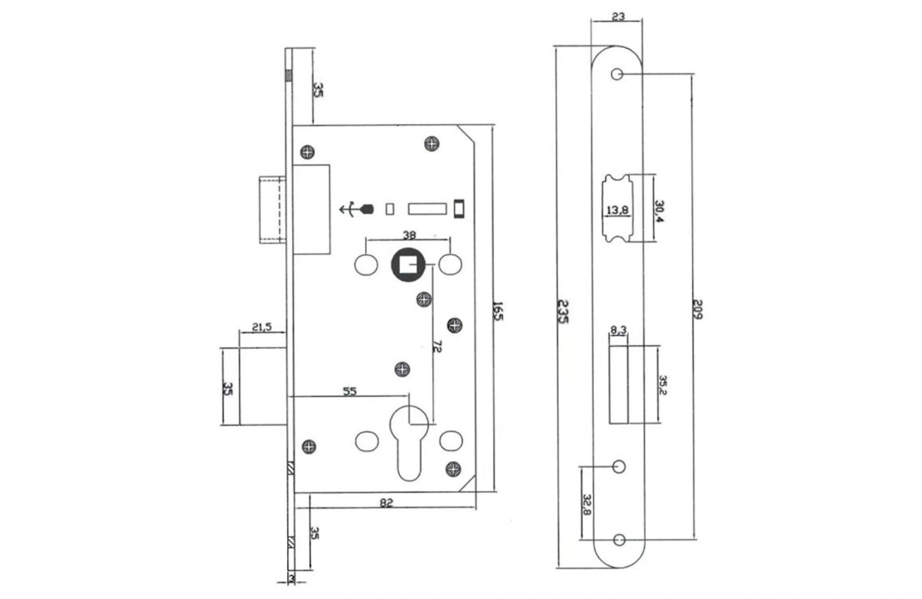 Mortice Sash Lock With Silent Latch 55x72mm – Casa Milano