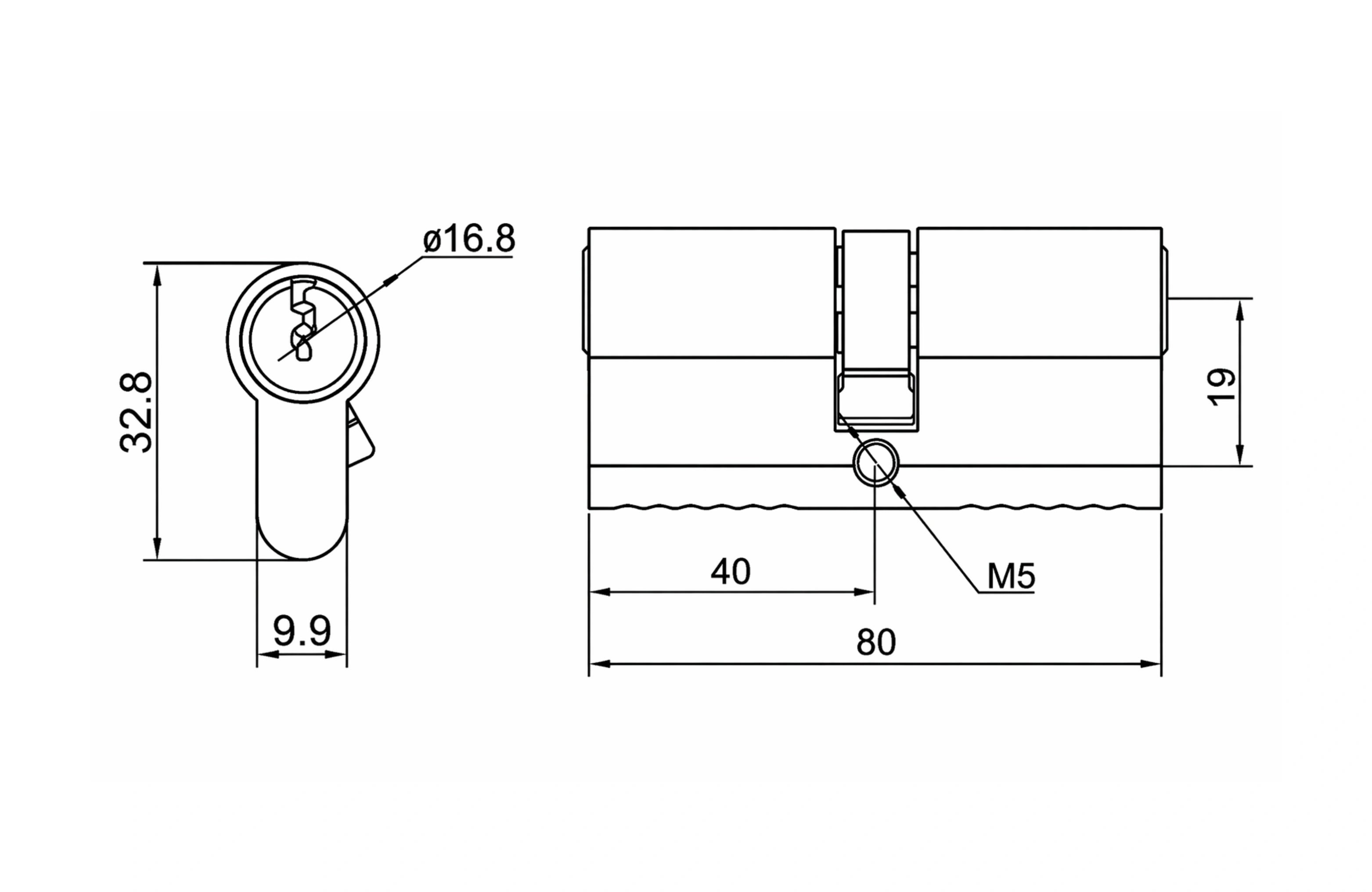 Cassario Euro Profile Double Cylinder 6 Pin, 80mm