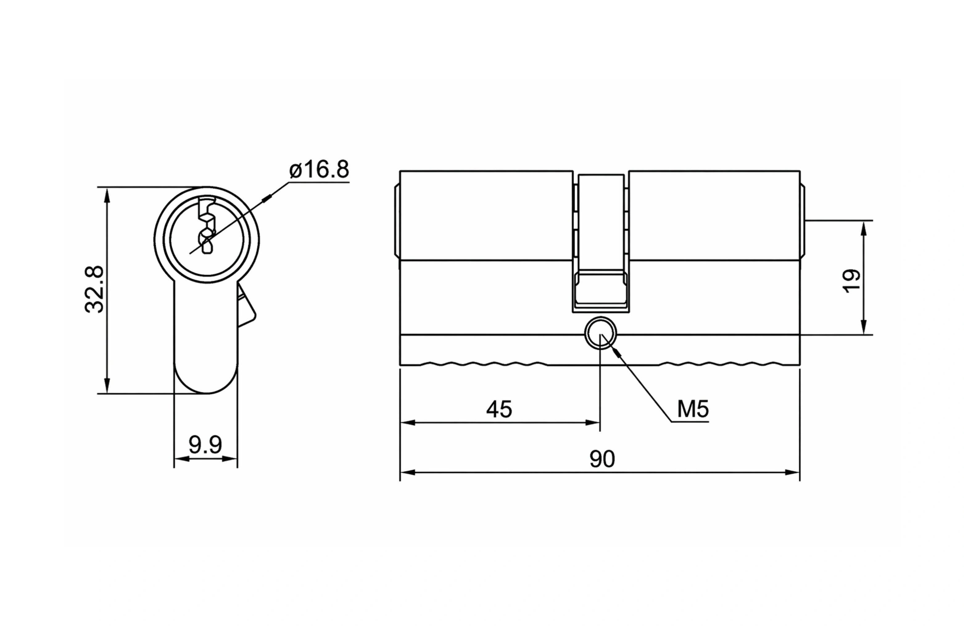 Cassario Euro Profile Double Cylinder 6 Pin, 90mm