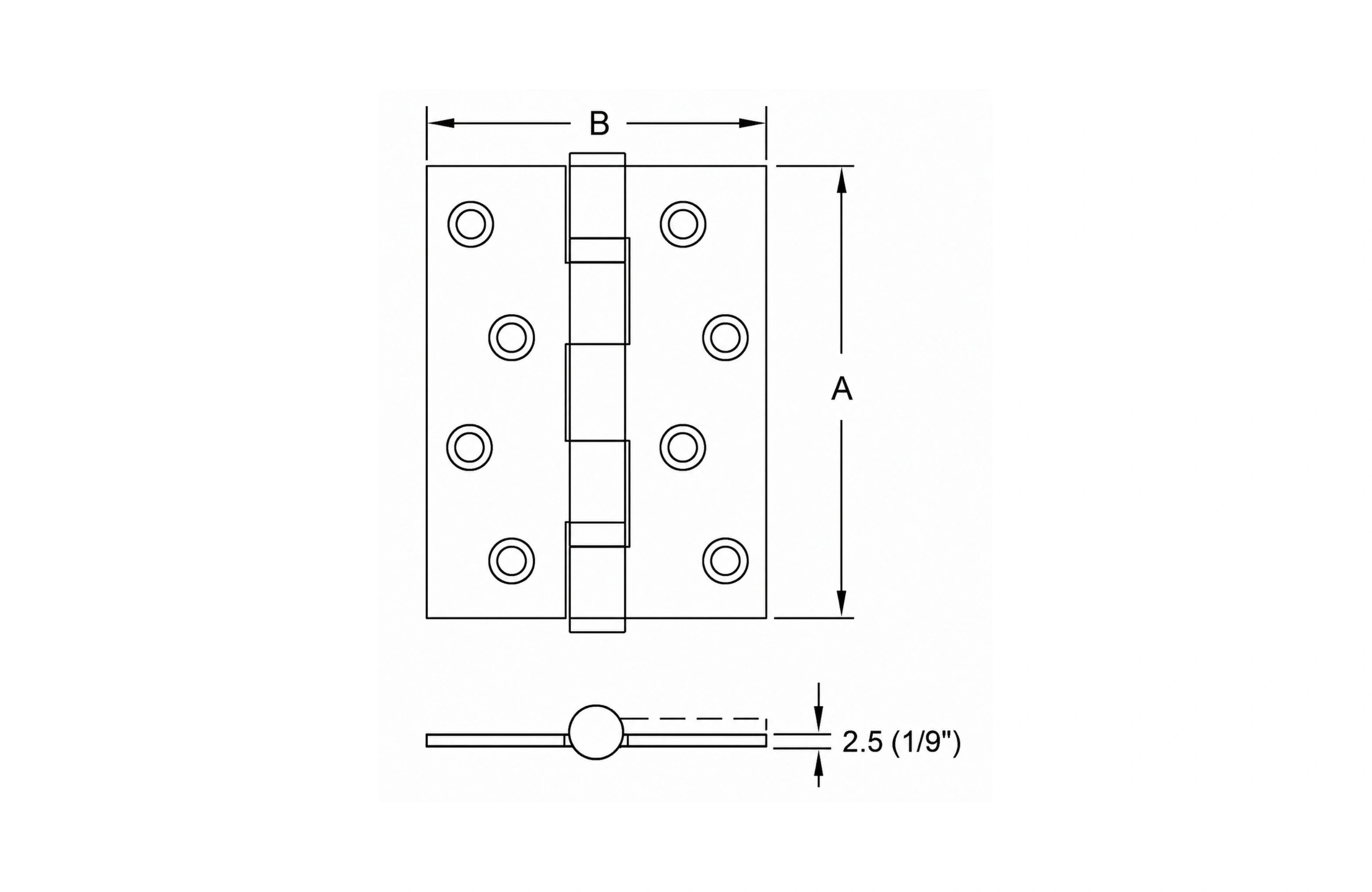 Cassario Four Ball Bearing Butt Hinge (4BB) 102x76x3mm
