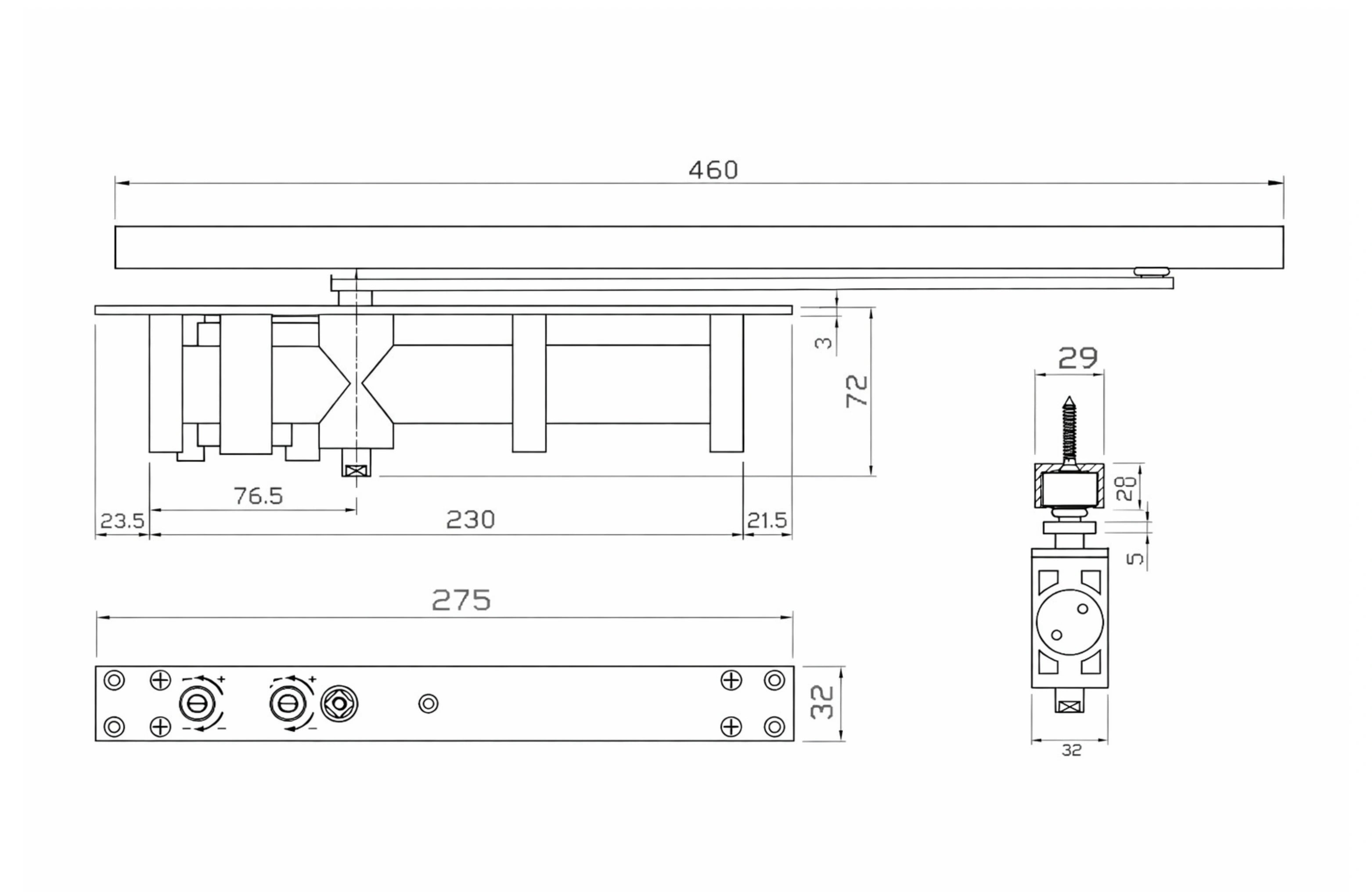 Concealed Overhead Door Closer (CC03)