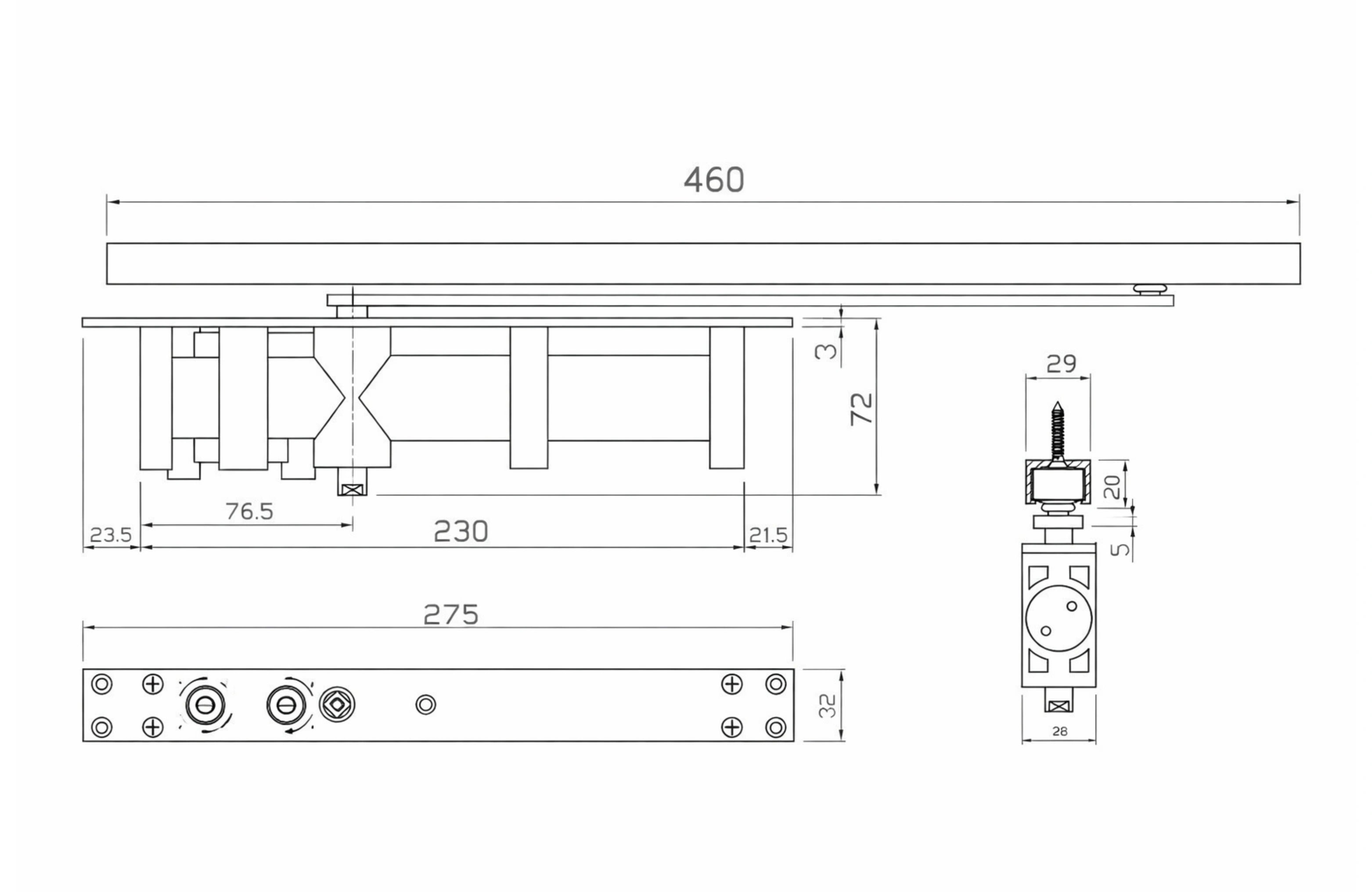 Concealed Overhead Door Closer (CC04)