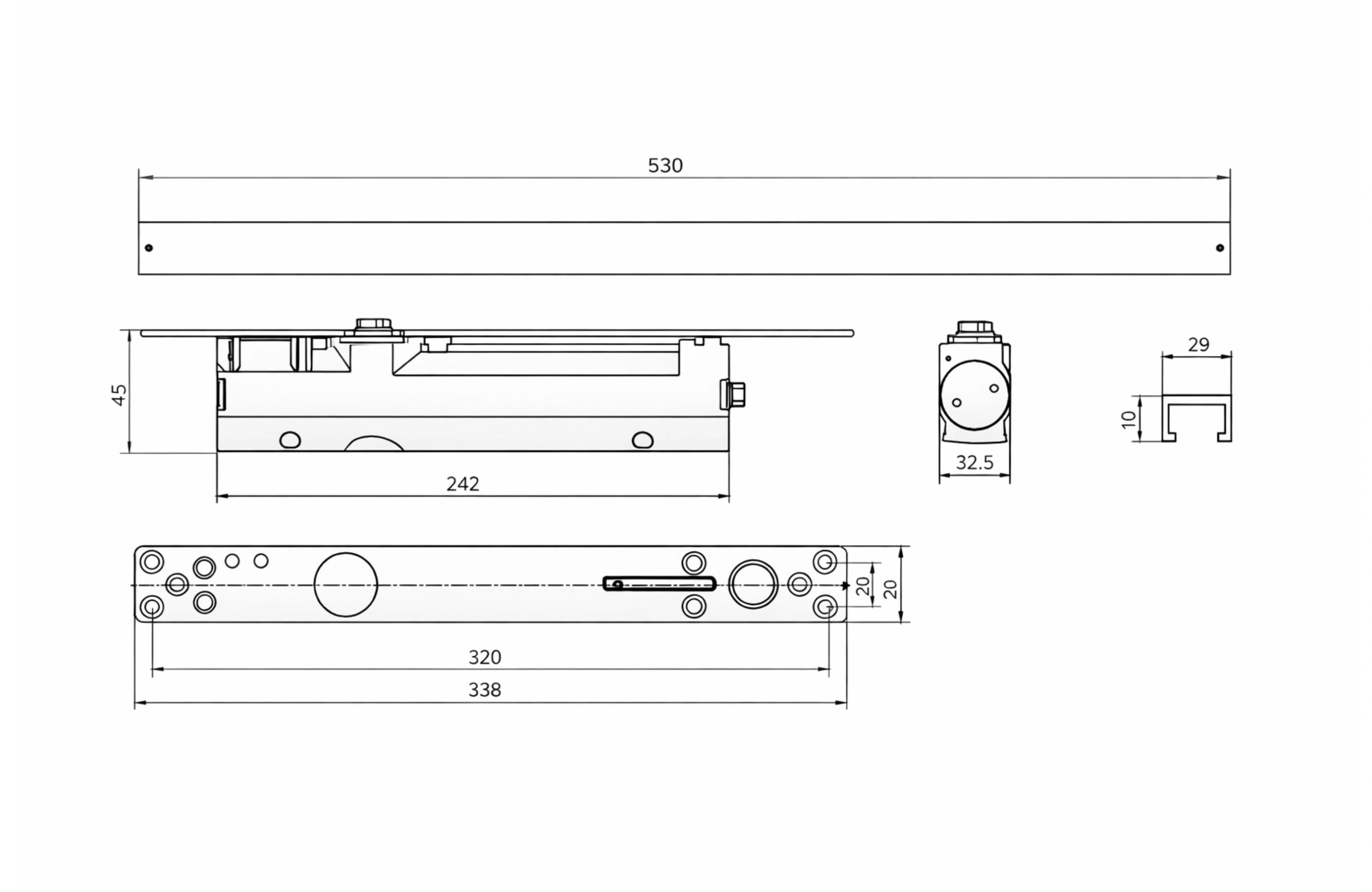 Concealed Cam Action Door Closer (CA24-A)