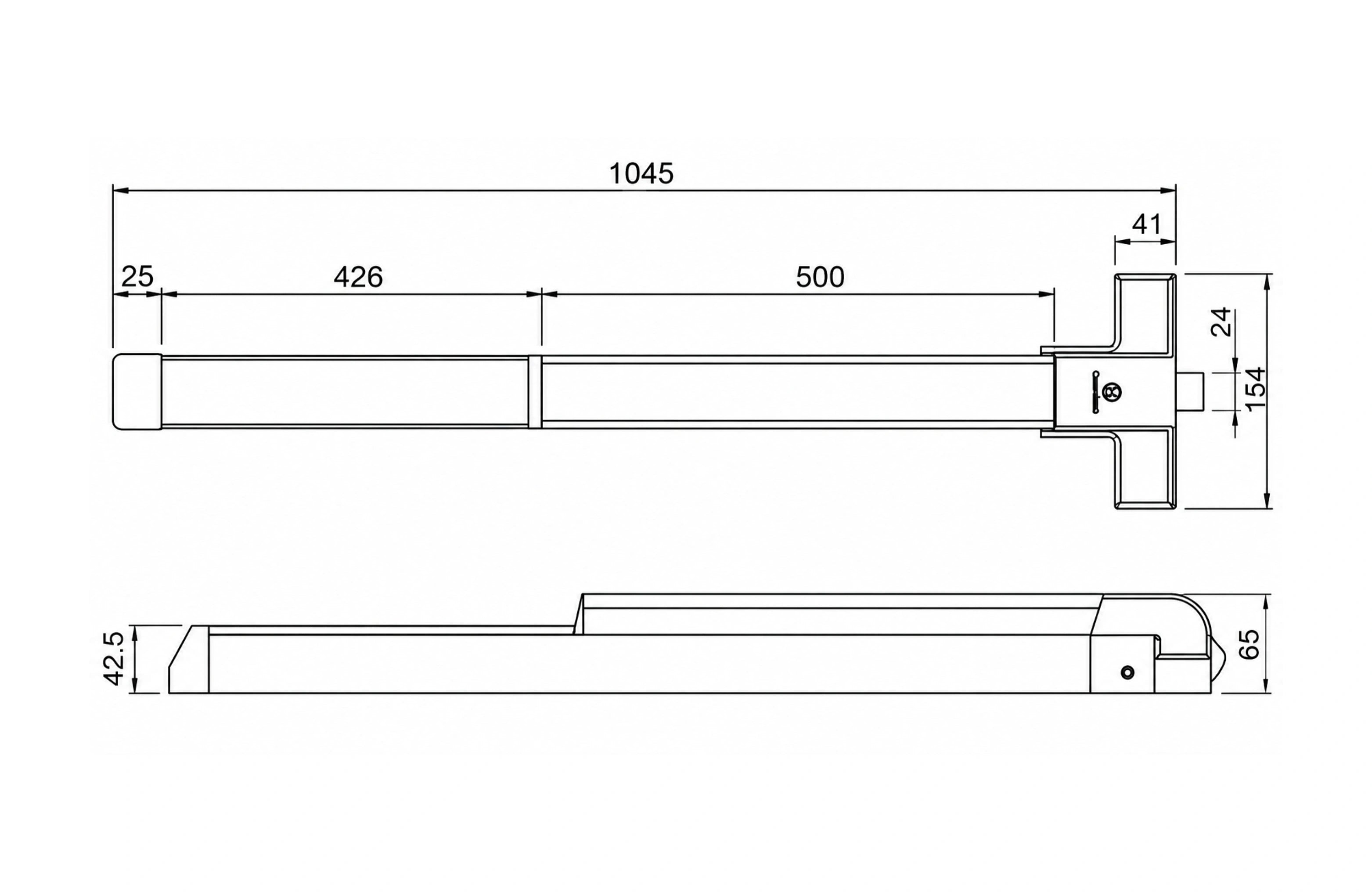 Cassario Rim Touch Bar Panic Latch PB01-S, Satin Stainless Steel