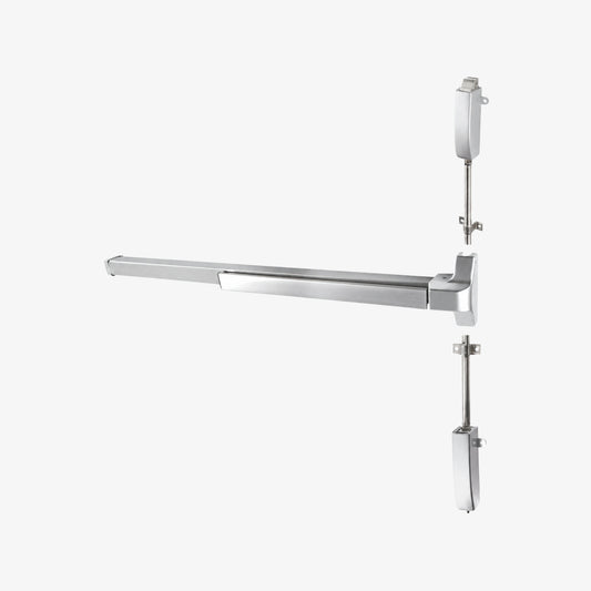 Cassario Rim Touch Bar Panic Bolt PB02-S, Satin Stainless Steel