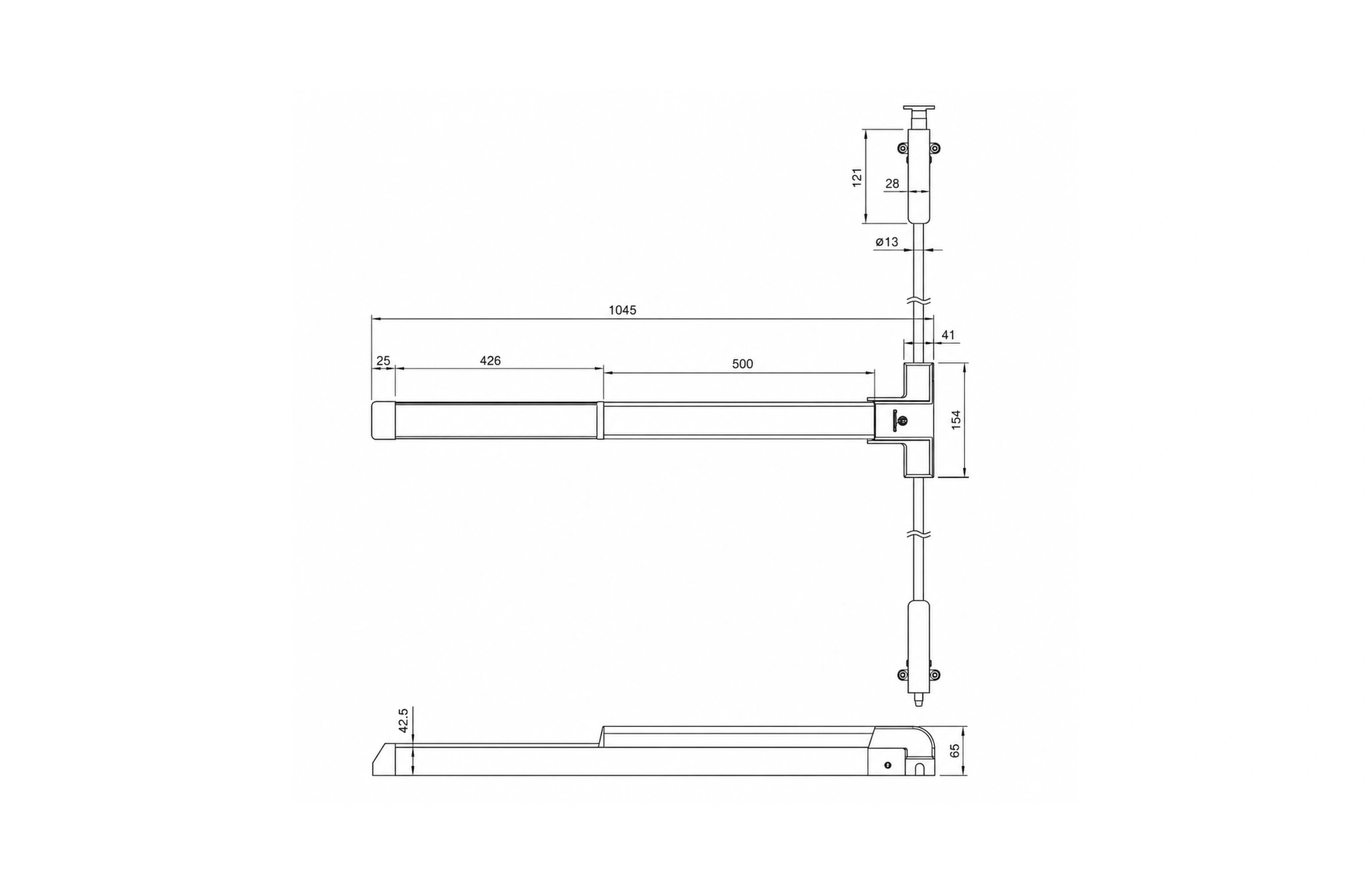 Cassario Rim Touch Bar Panic Bolt PB02-S, Satin Stainless Steel