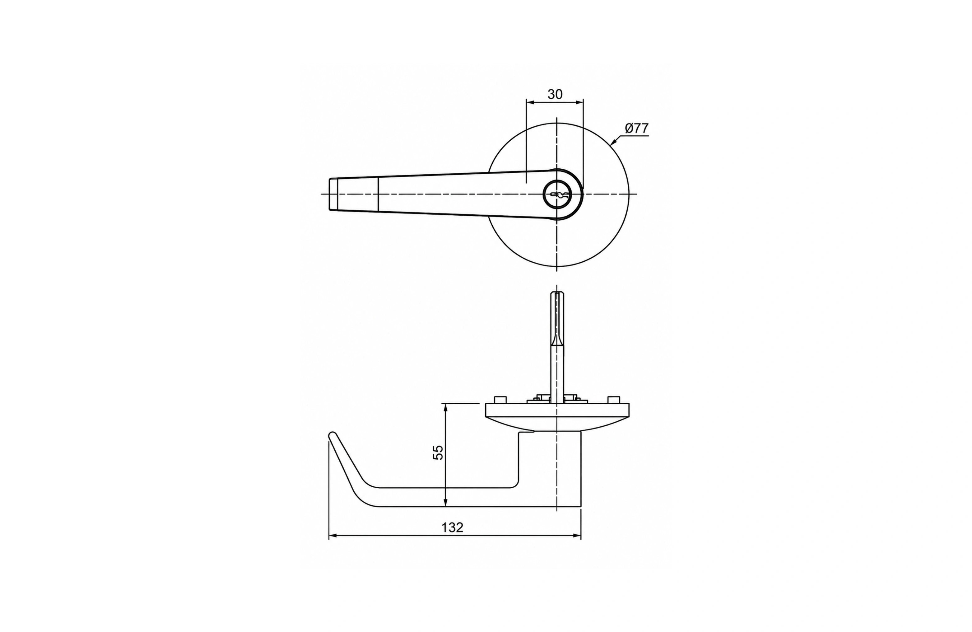Cassario ET03 External Trim for Panic Bar with 3 Keys Satin Stainless Steel
