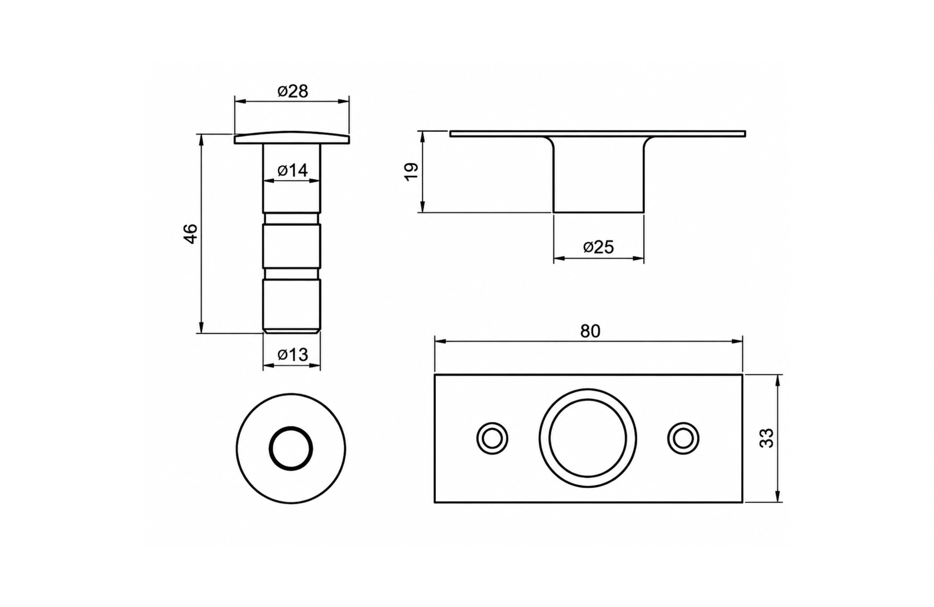 Cassario Concealed Magnetic Door Stop SS304