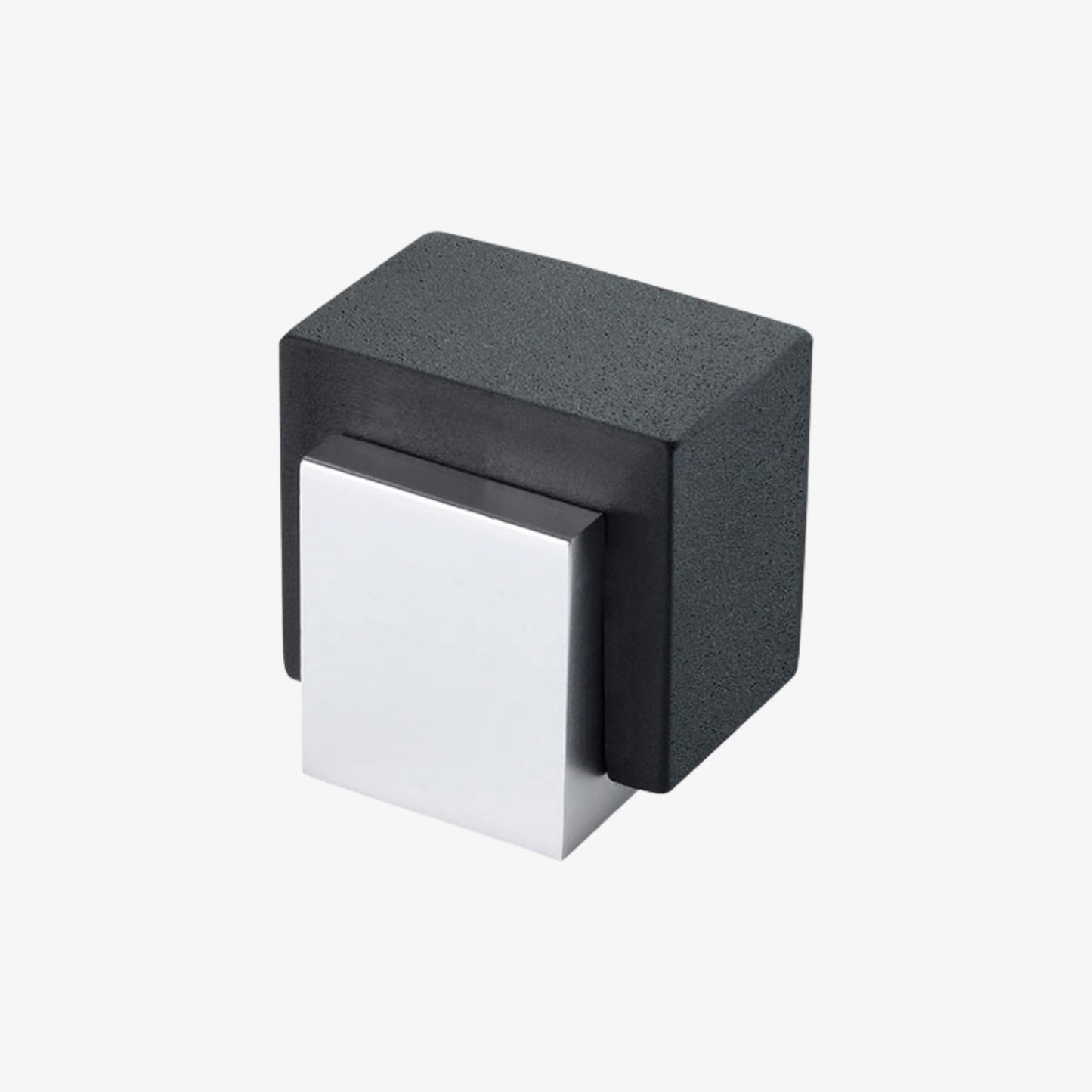 Cassario Square Floor-Mount Door Stop with Black Rubber Buffer SS304 30x30mm