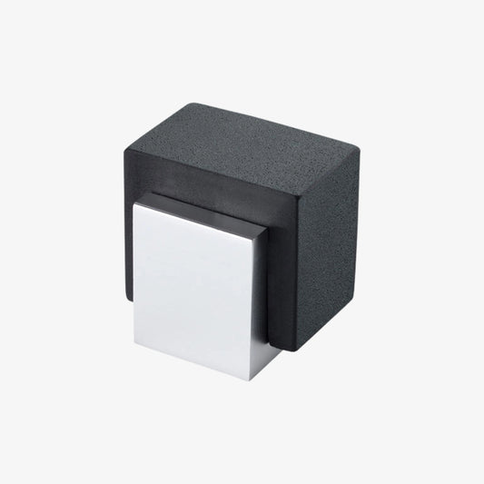 Cassario Square Floor-Mount Door Stop with Black Rubber Buffer SS304 30x30mm