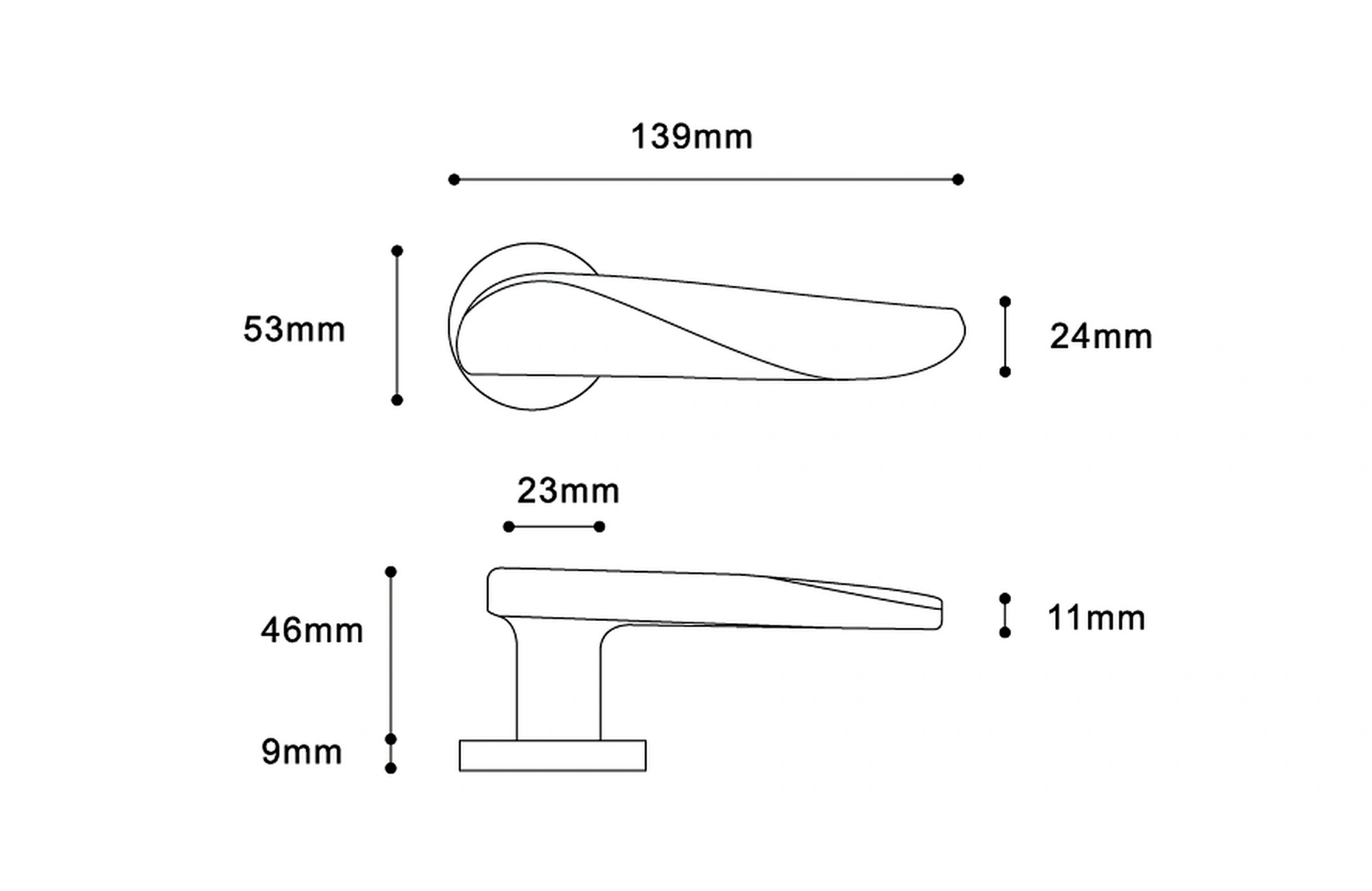 Victorian Lever Handle on Round Rose & Cylinder Escutcheon