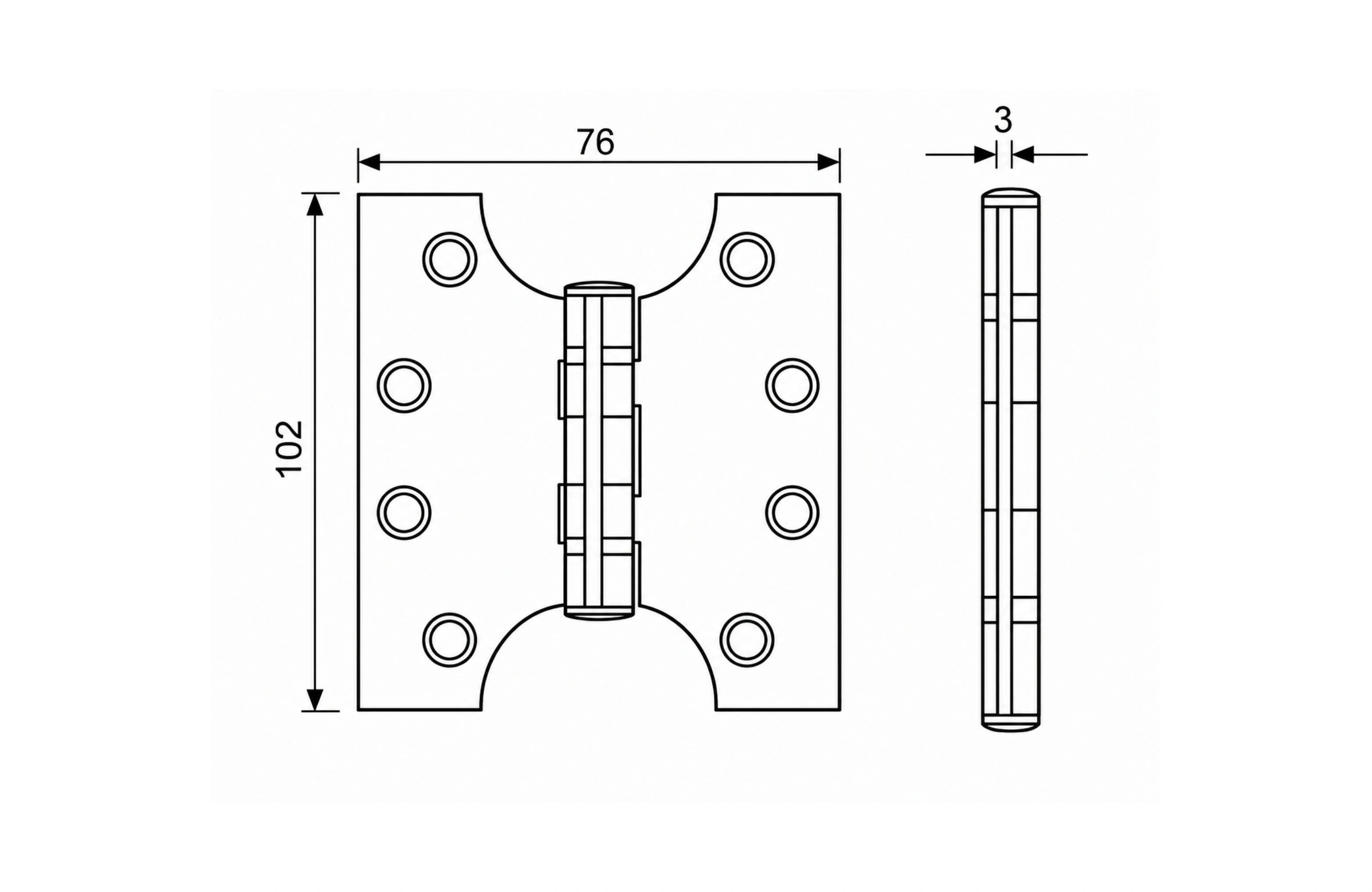 Cassario Parliament Hinge 102x76x3mm