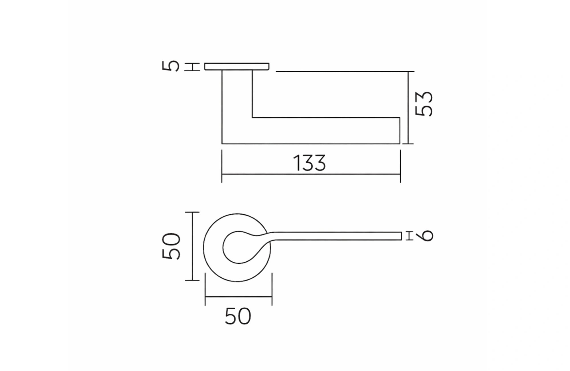 Onda Italy Lever Handle on Round Rose & Cylinder Escutcheon