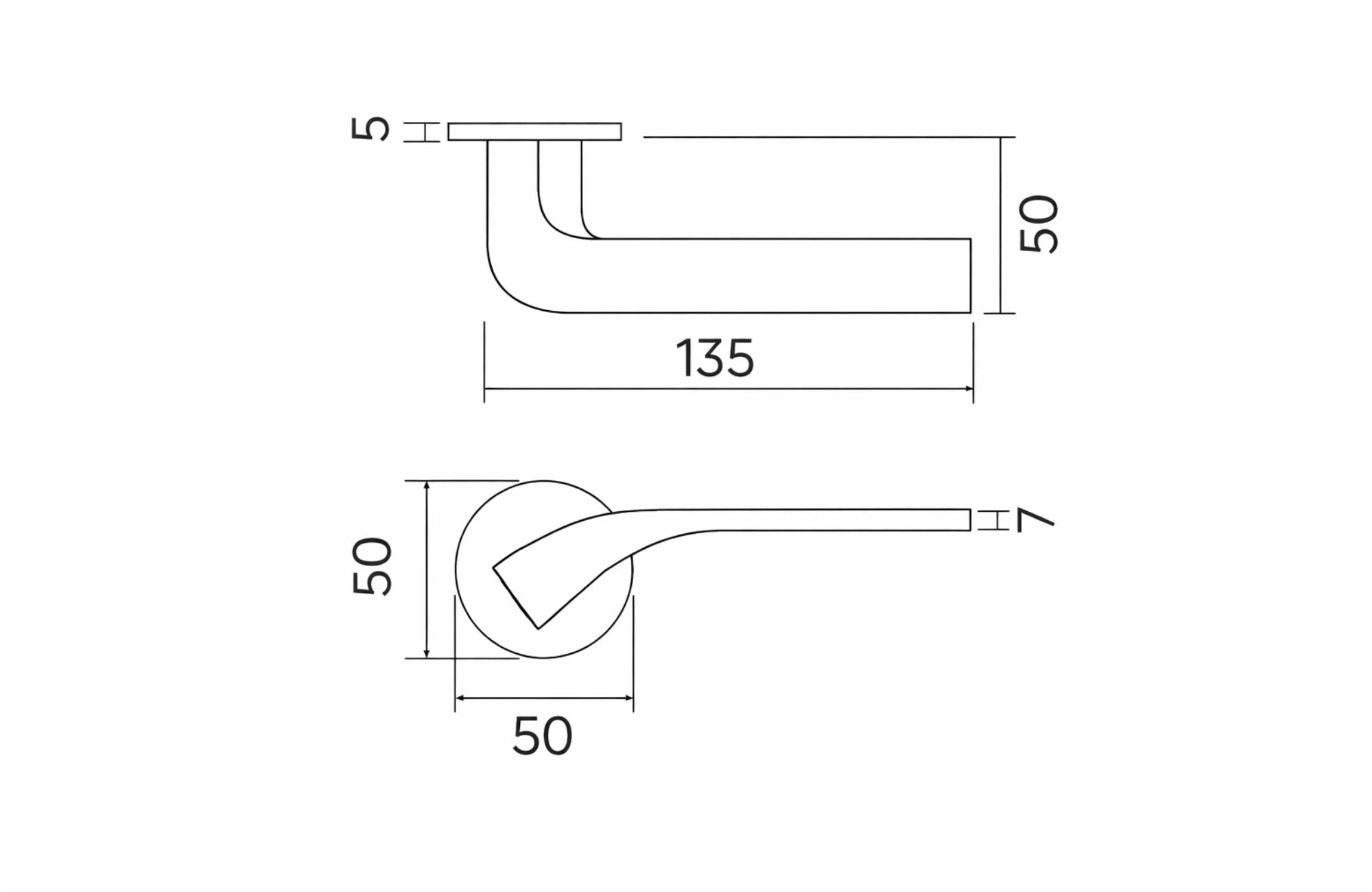 Alicia Italy Lever Handle on Round Rose & Cylinder Escutcheon