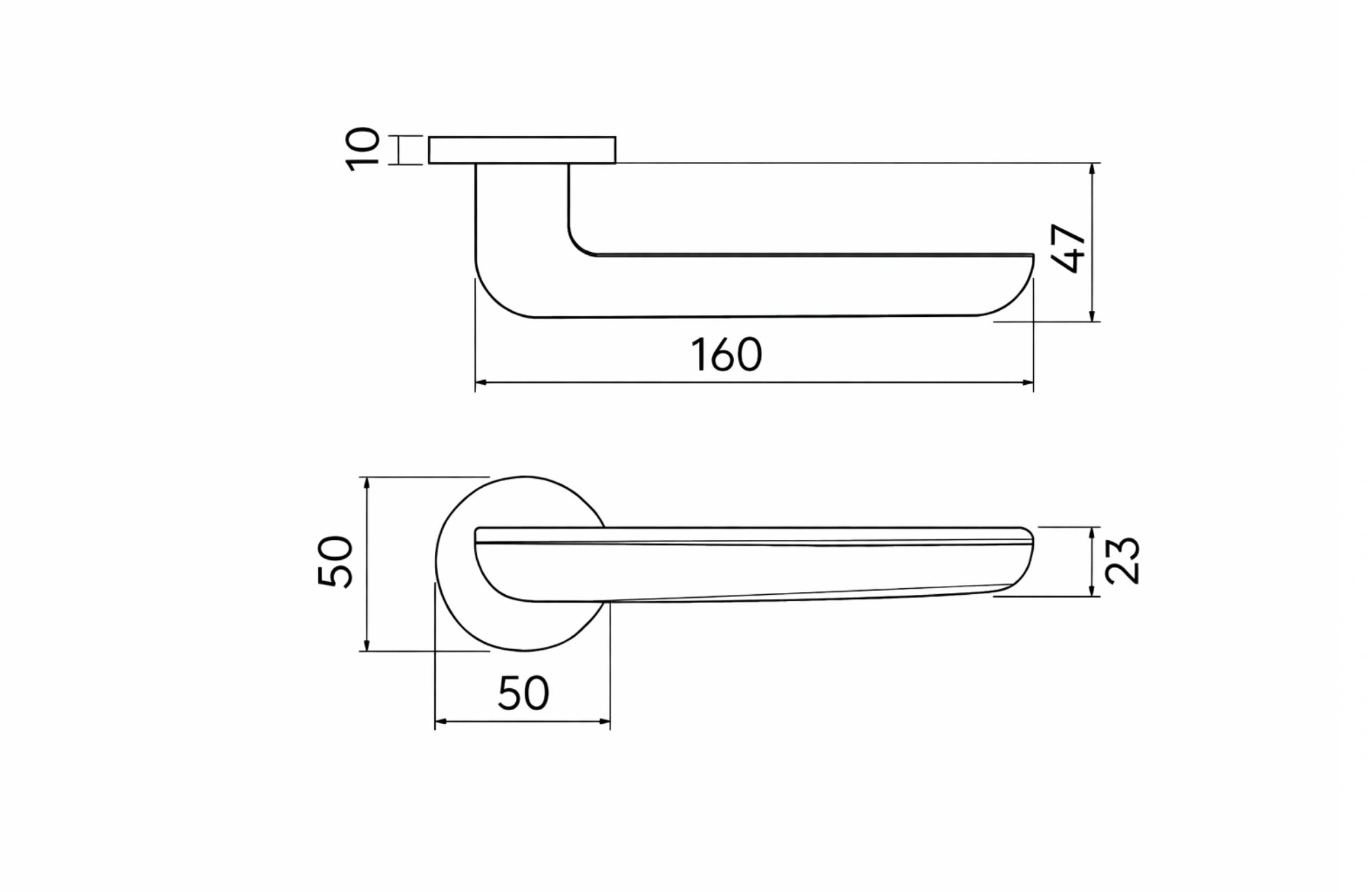 Infinity Italy Lever Handle on Round Rose & Cylinder Escutcheon
