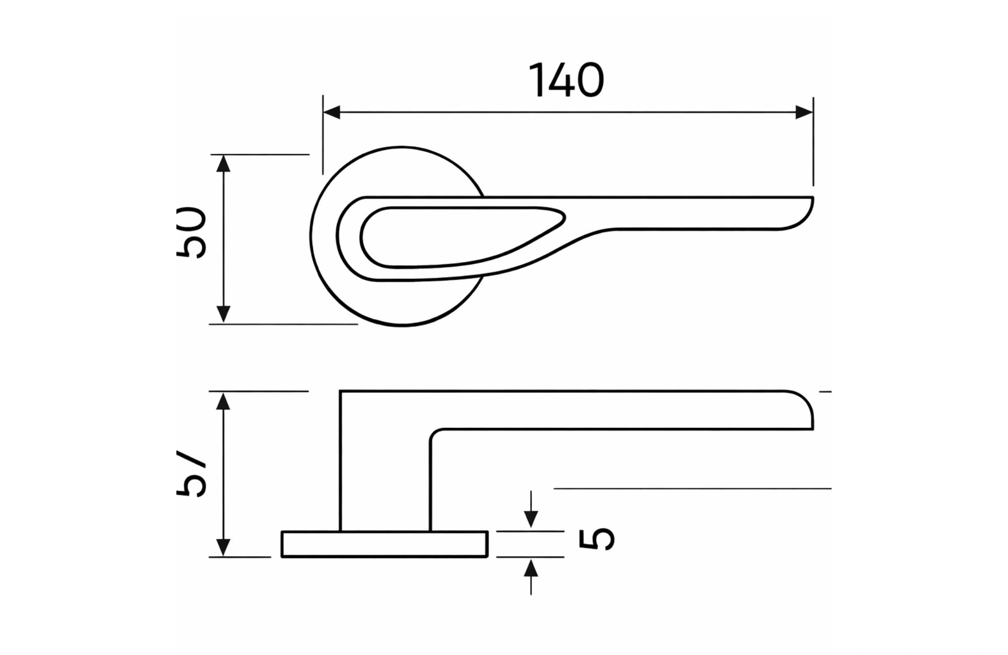 Sweet Italy Lever Handle on Round Rose & Cylinder Escutcheon
