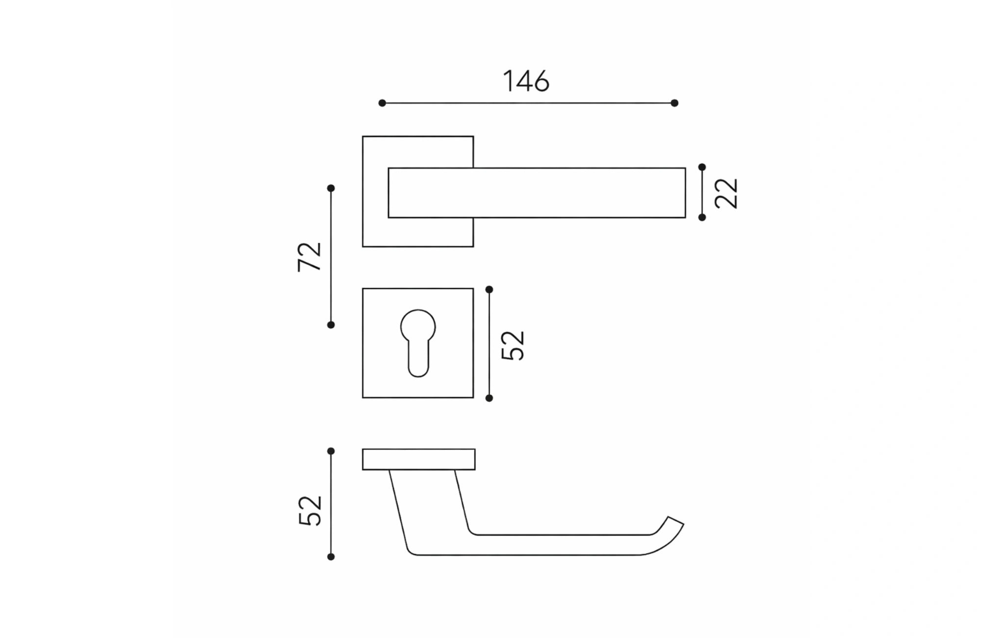 Orient Italy Lever Handle on Round Rose & Cylinder Escutcheon