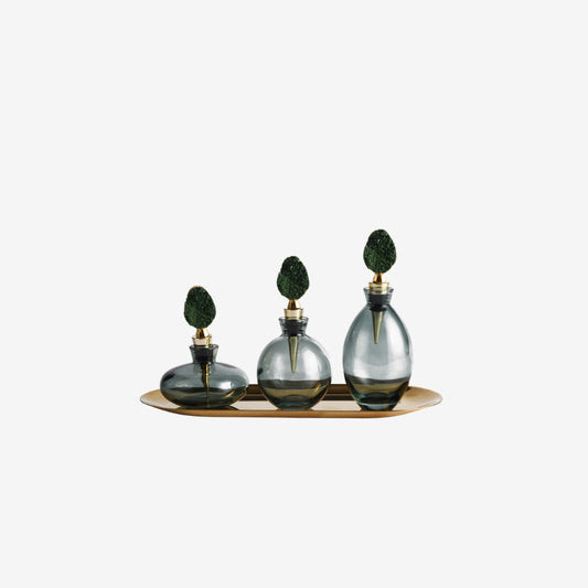 Verdant Elegance Decorative Bottle Set